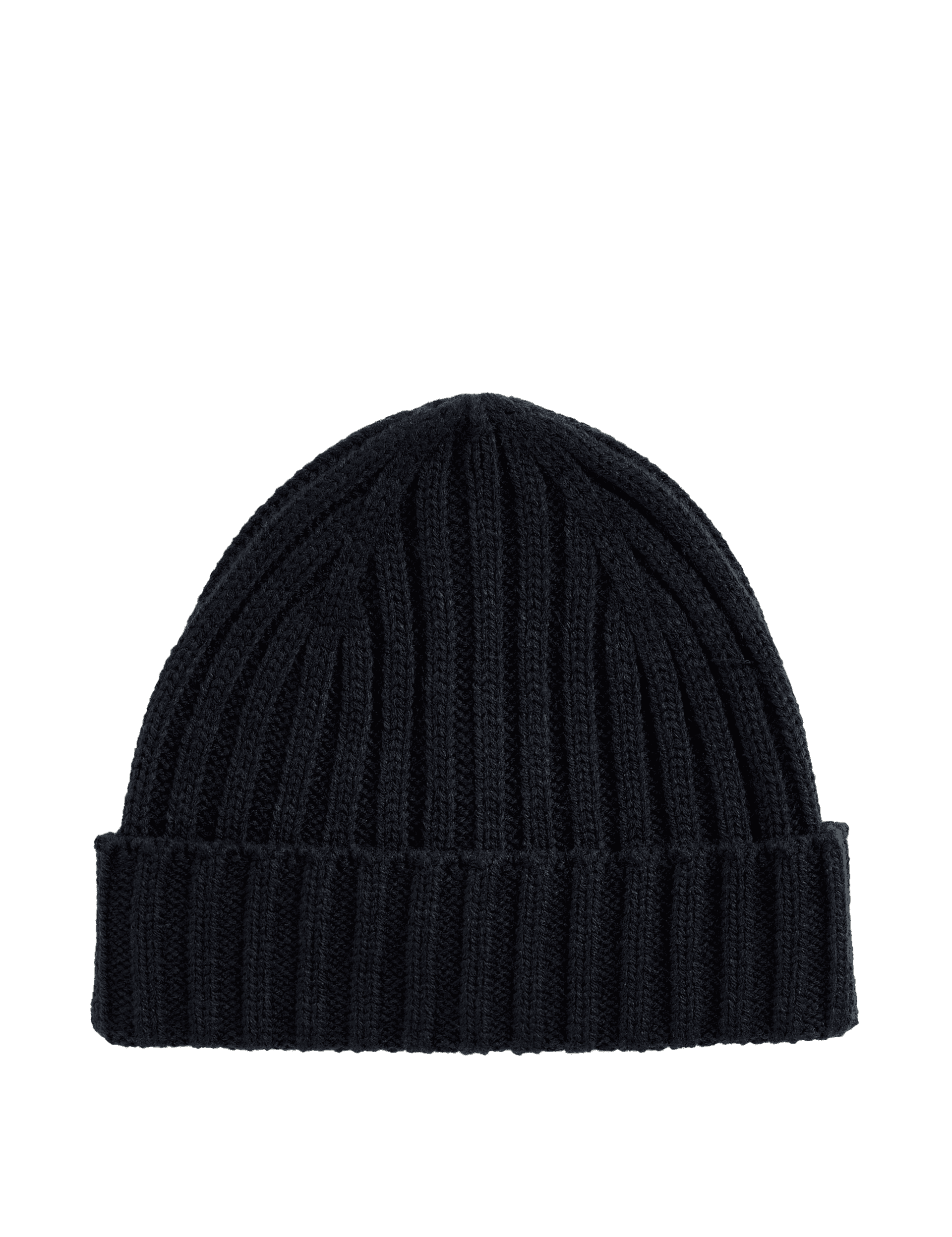 M&S Collection Men's Ribbed Knitted Beanie Hat - one size - Navy, Black,Navy,Light Grey,Charcoal Mix