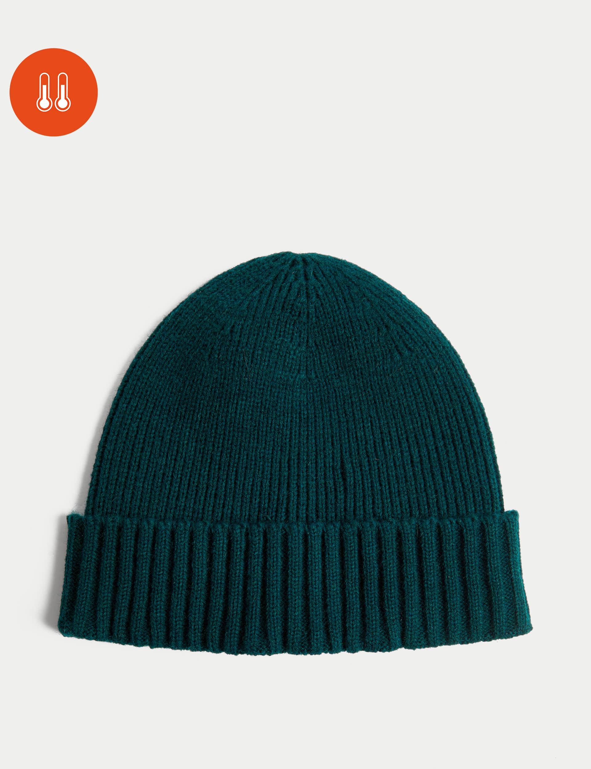 M&S Men's Wool Blend Knitted Beanie Hat