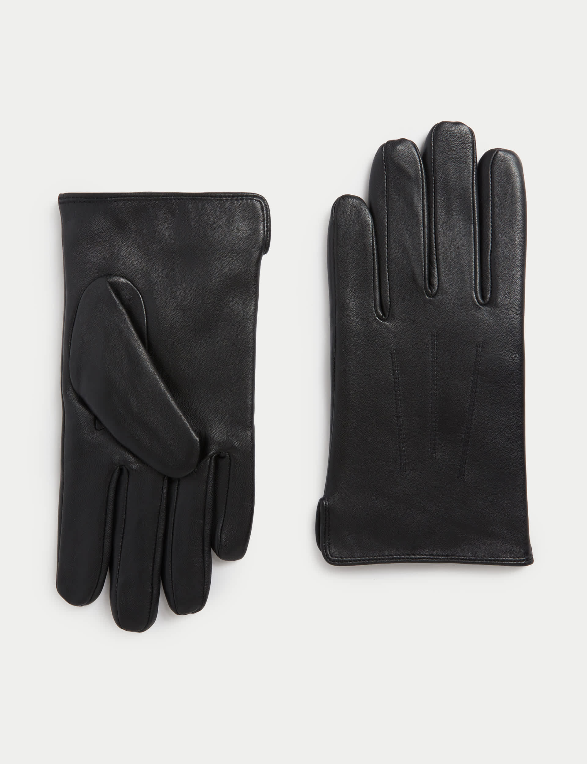 M&S Men's Leather Gloves with Thermowarmth - Black, Brown,Black