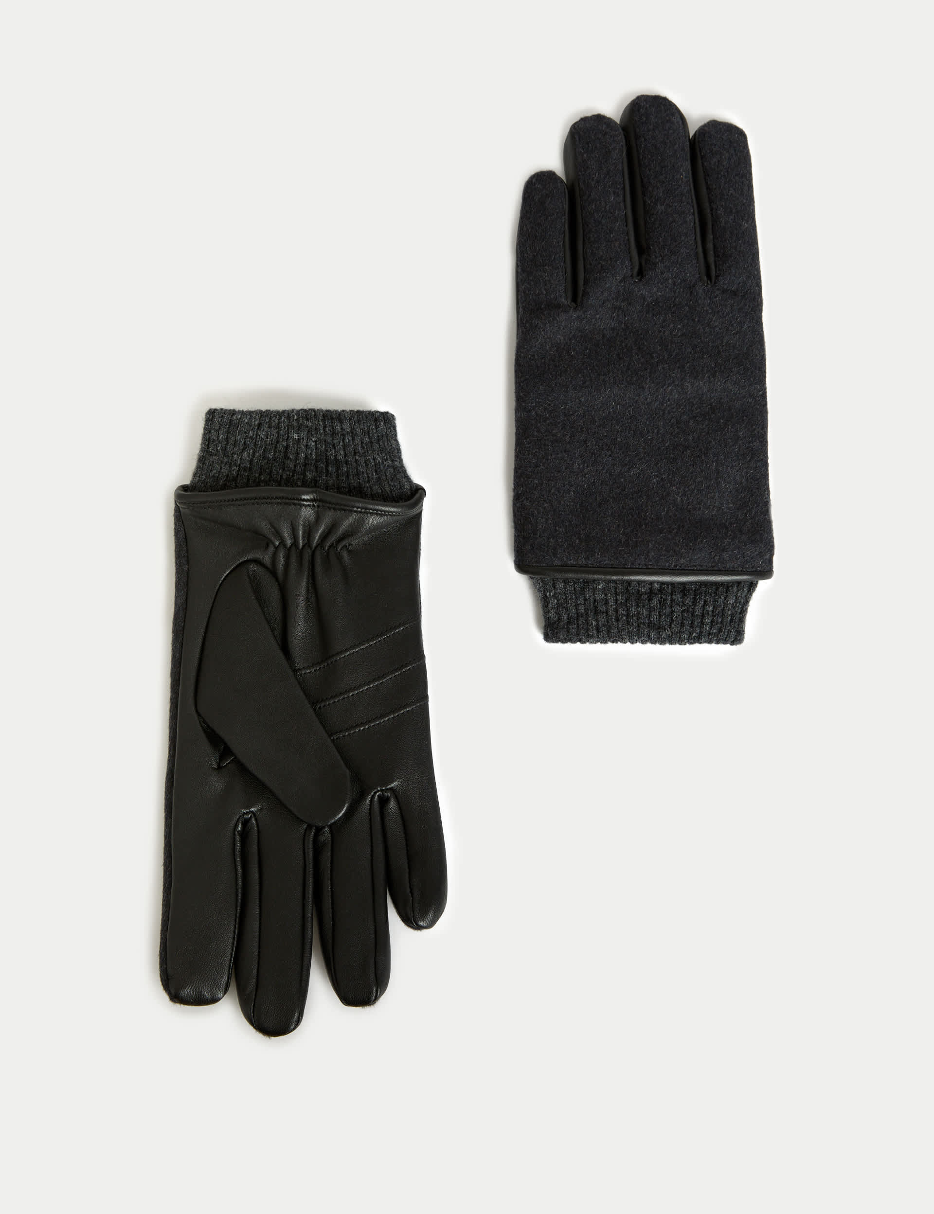 Autograph Men's Cashmere Lined Leather Gloves - Black, Black