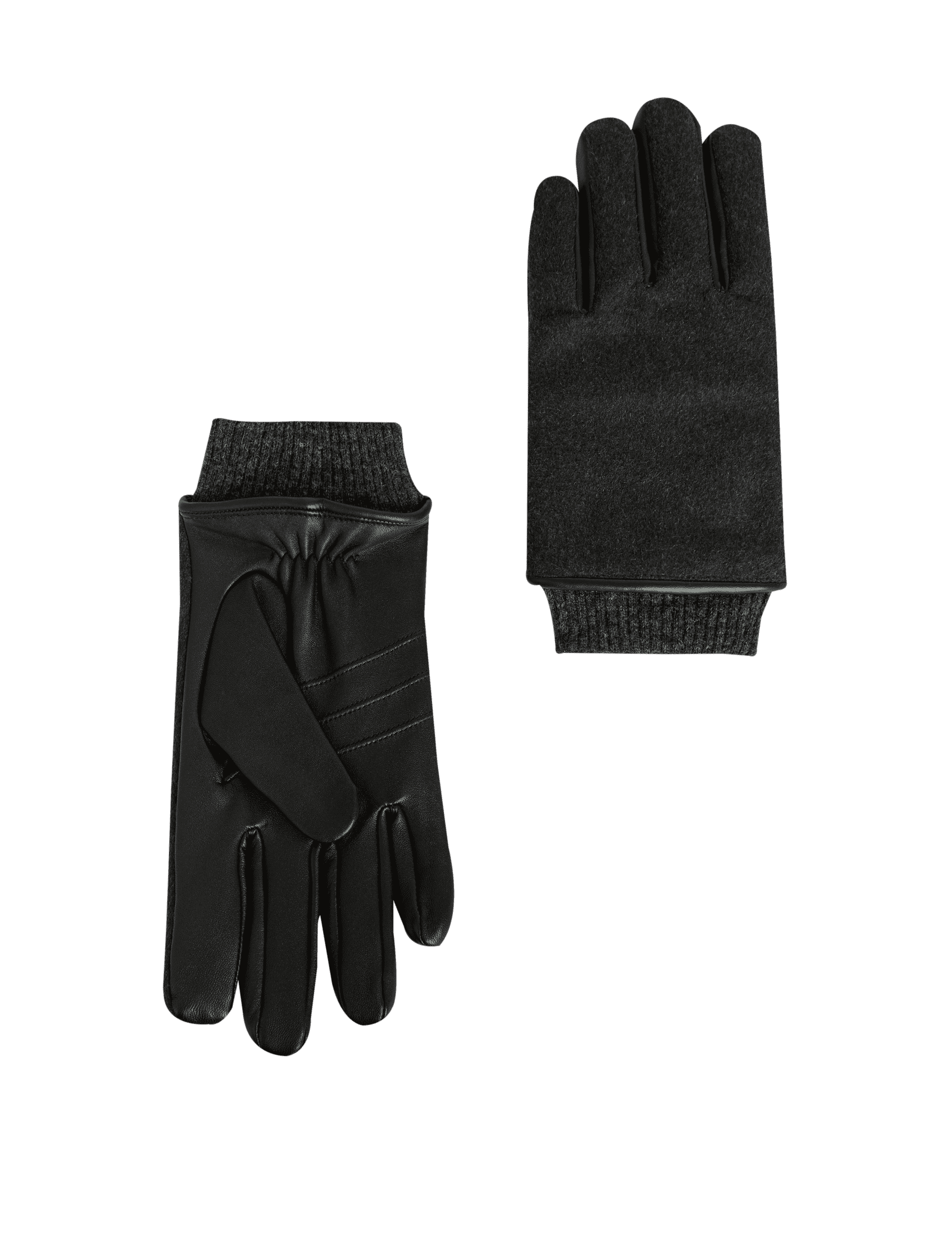 Autograph Men's Cashmere Lined Leather Gloves - Black, Black