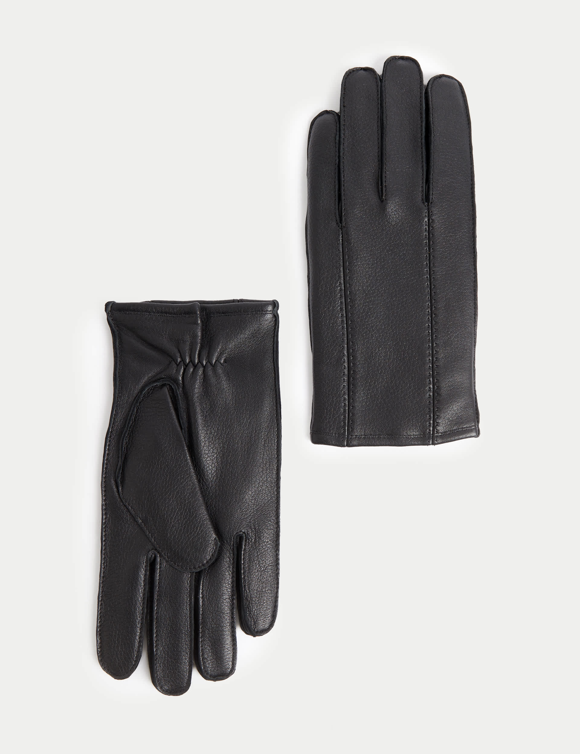 Autograph Men's Leather Cashmere Lined Gloves - Black, Black