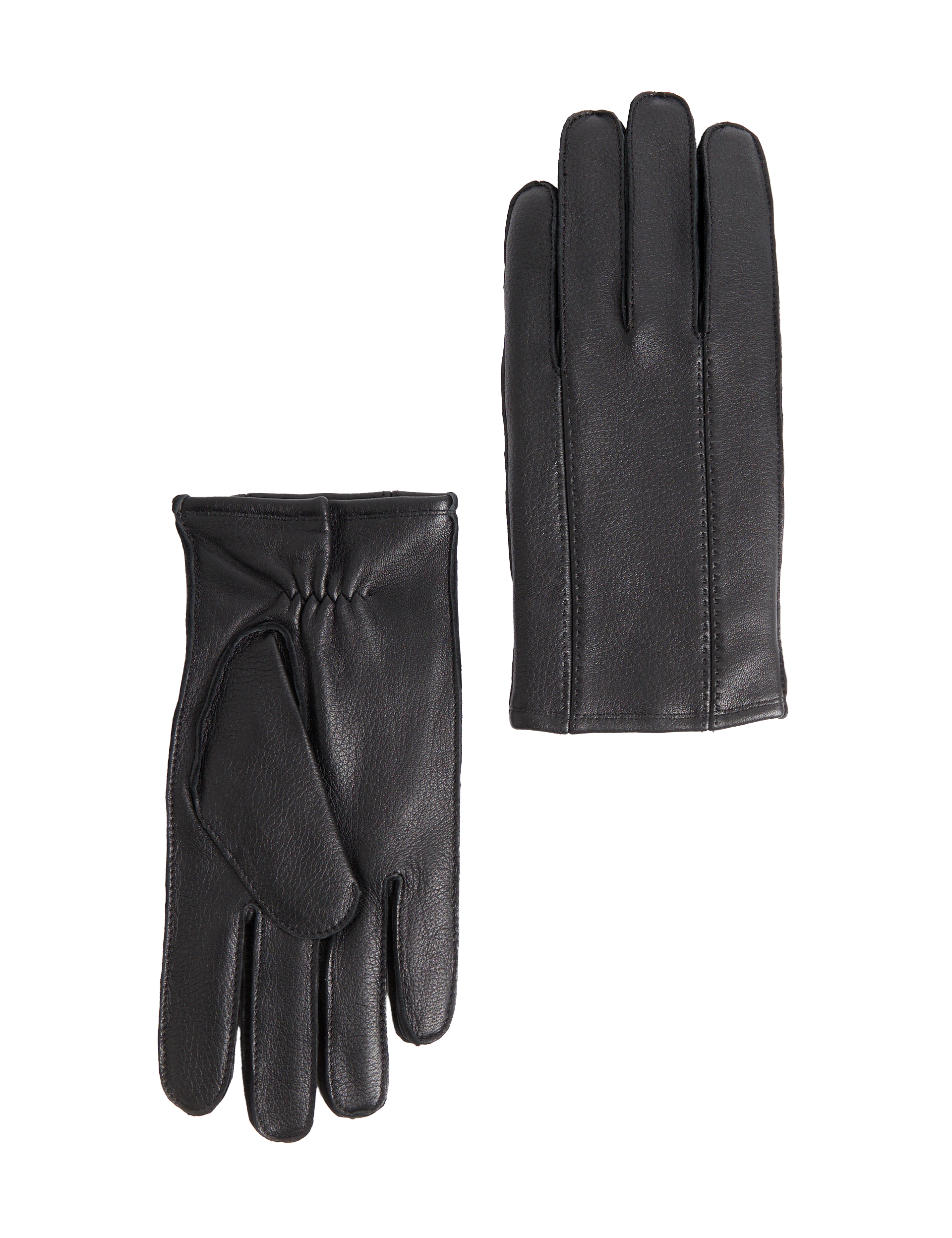 Autograph Men's Leather Cashmere Lined Gloves - Black, Black