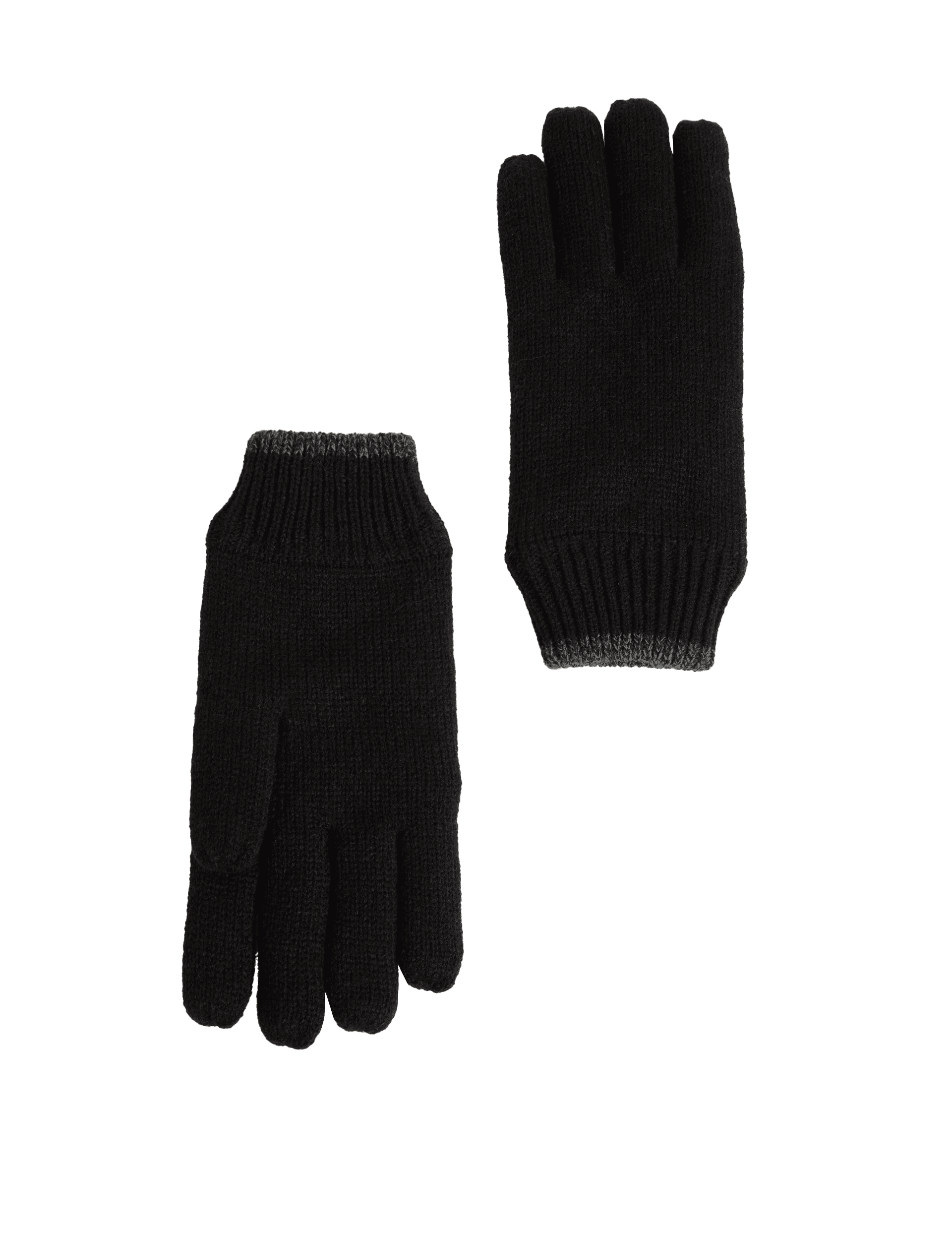 M&S Collection Men's Knitted Gloves with Thermowarmth - L-XL - Charcoal Mix, Charcoal Mix,Navy Mix