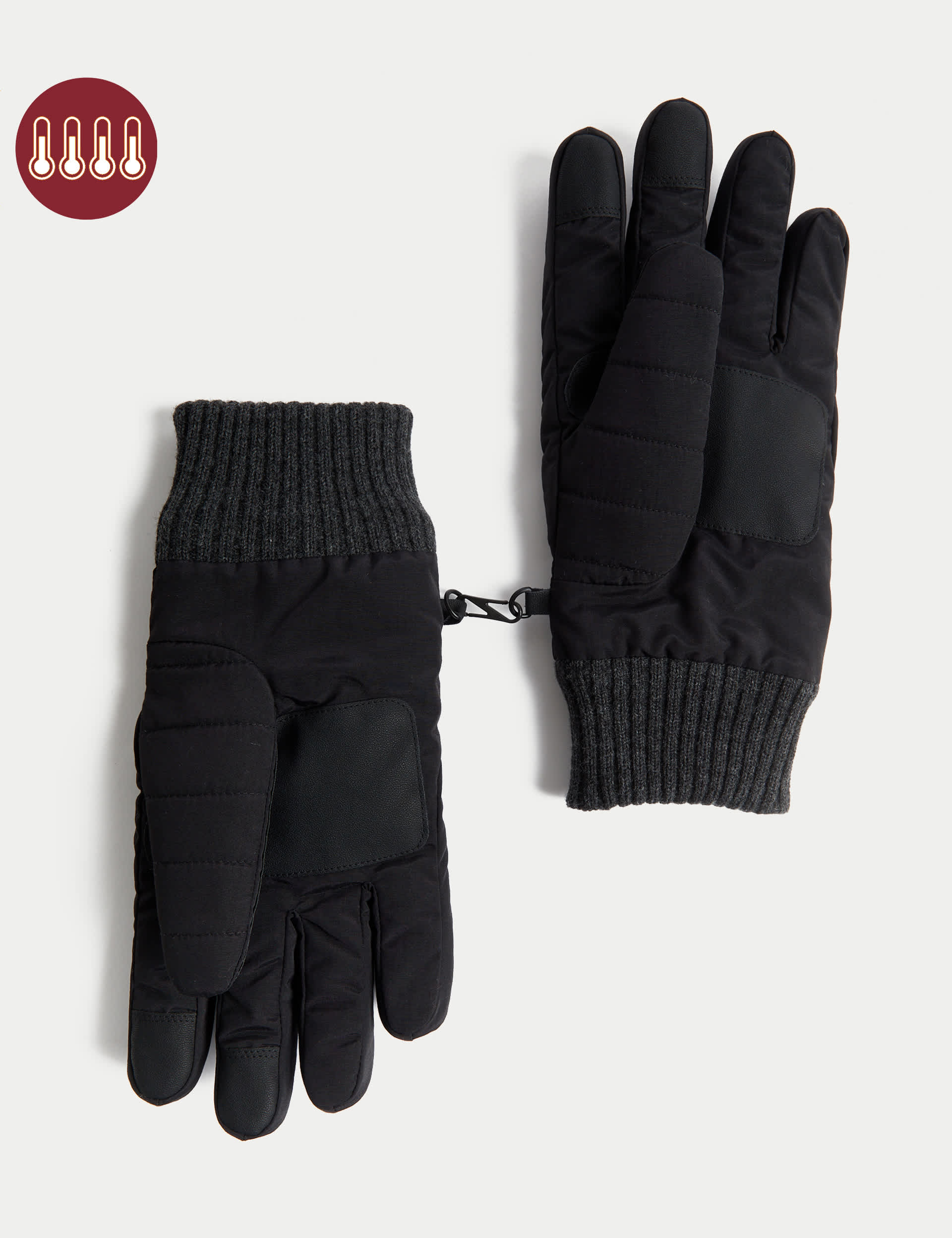 M&S Men's Gloves with Stormwear - L-XL - Black, Green,Black,Navy