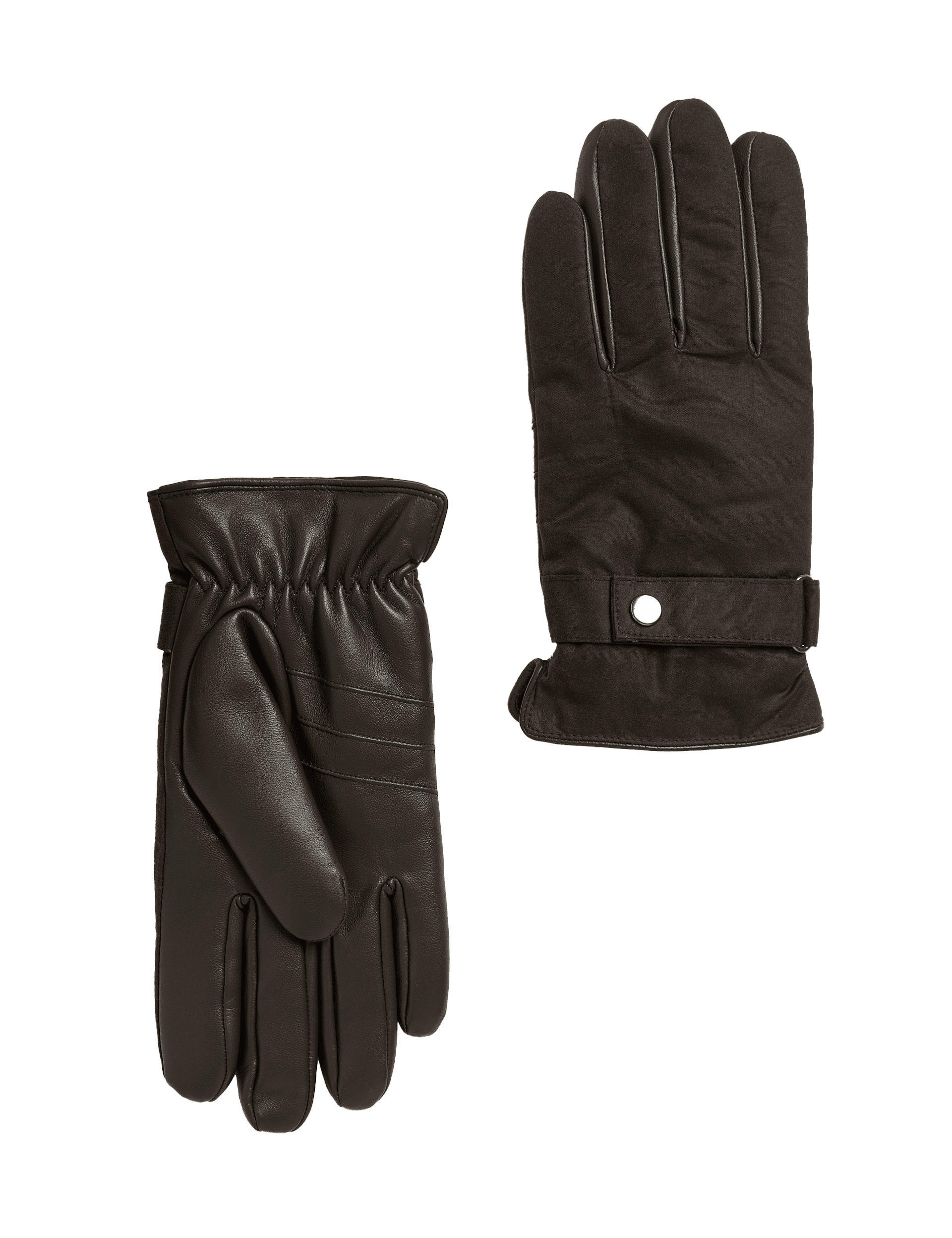 M&S Collection Men's Waxed Cotton Gloves with Stormwear - Khaki, Khaki