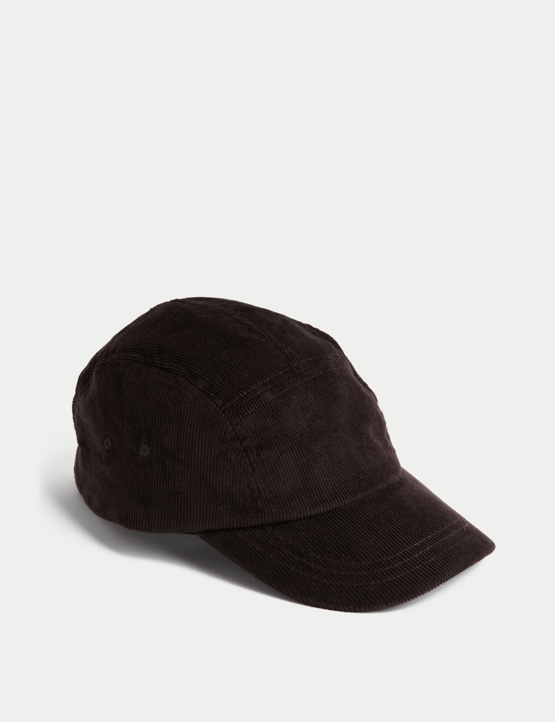 M&S Men's Cotton Rich Corduroy Baseball Cap - Chocolate, Sand,Chocolate