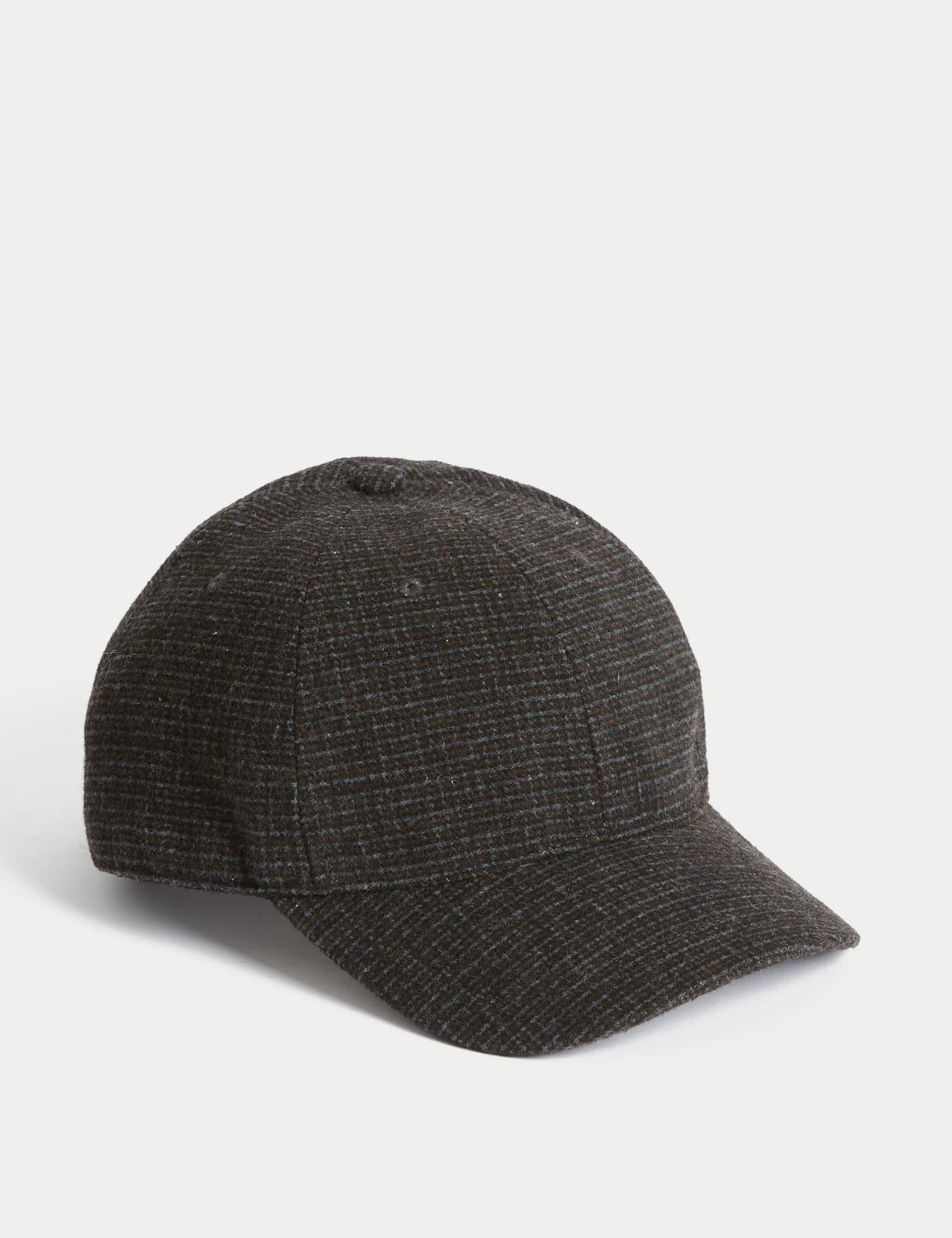 M&S Men's Herringbone Baseball Cap - Brown Mix, Grey Mix,Brown Mix