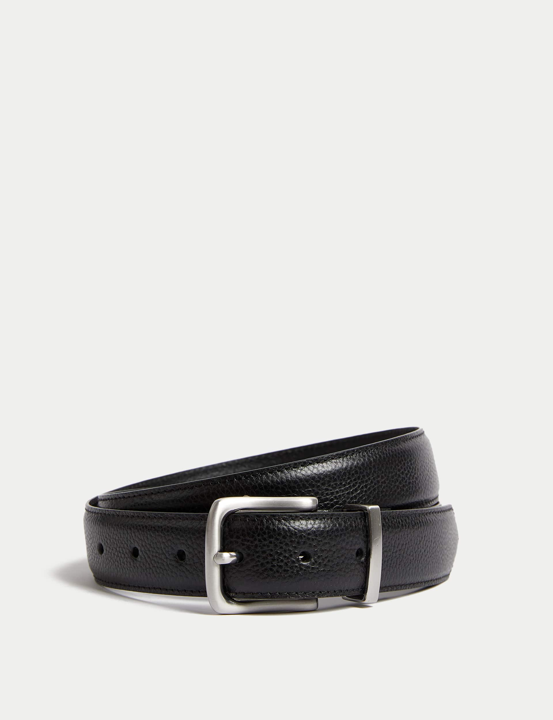 Autograph Men's Leather Textured Belt - 38-40 - Black, Brown,Black