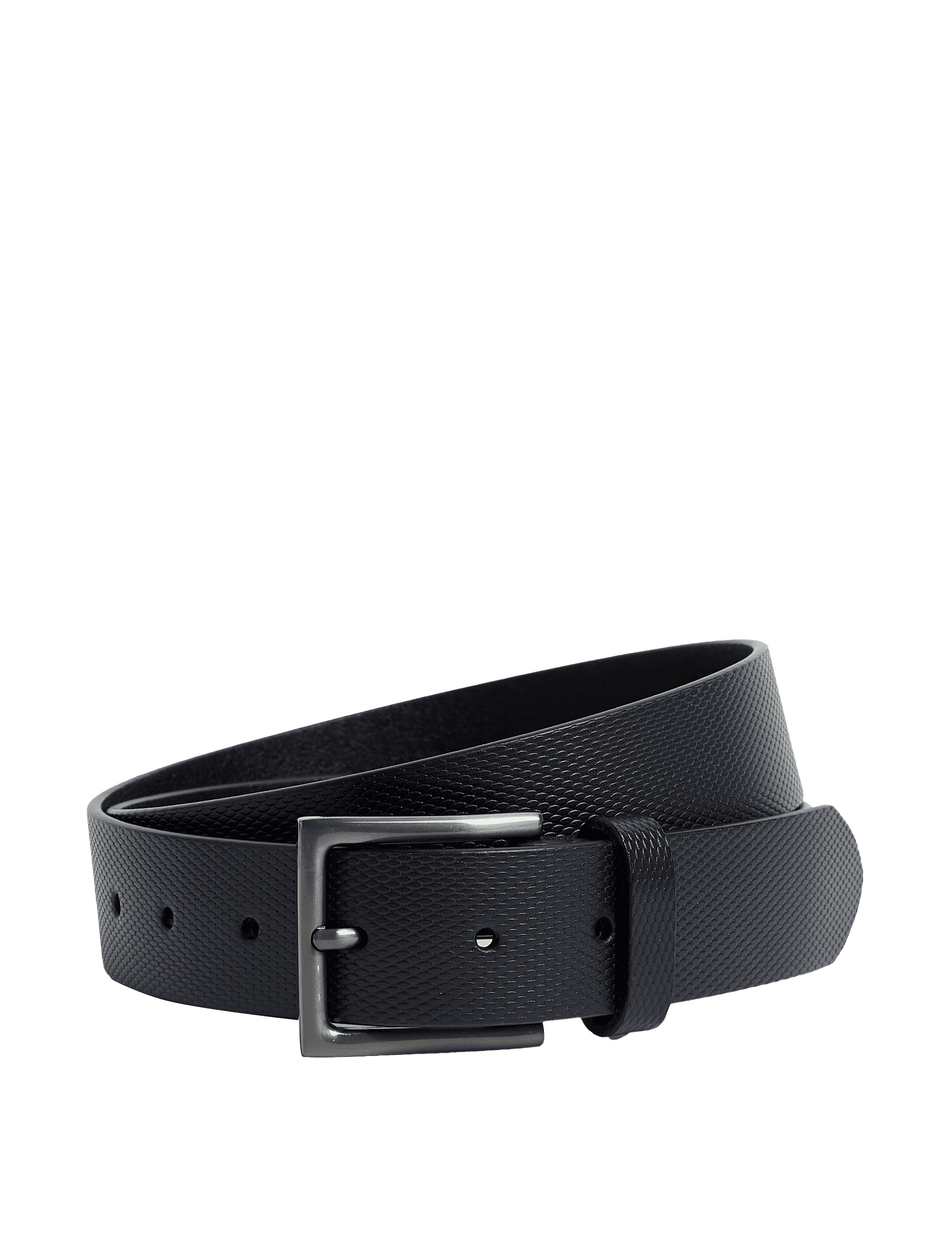 Autograph Men's Leather Textured Belt - 38-40 - Dark Navy, Dark Navy