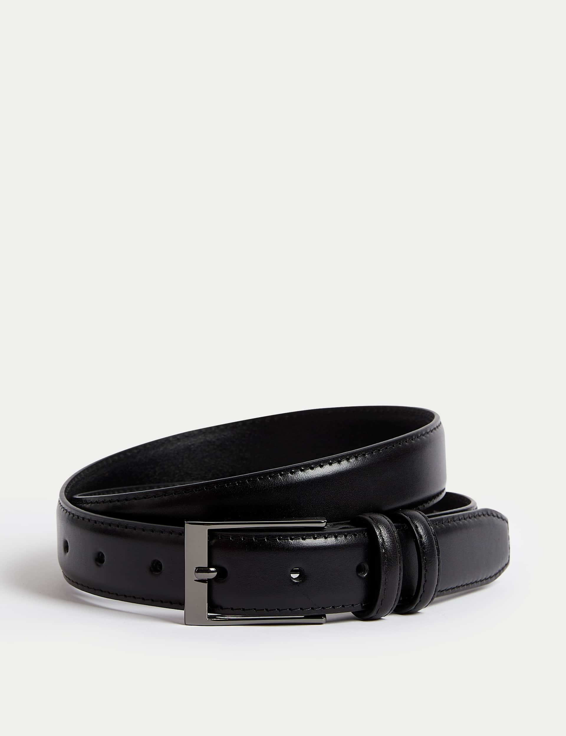 M&S Men's Leather Smart Belt - 38-40 - Black, Black,Brown