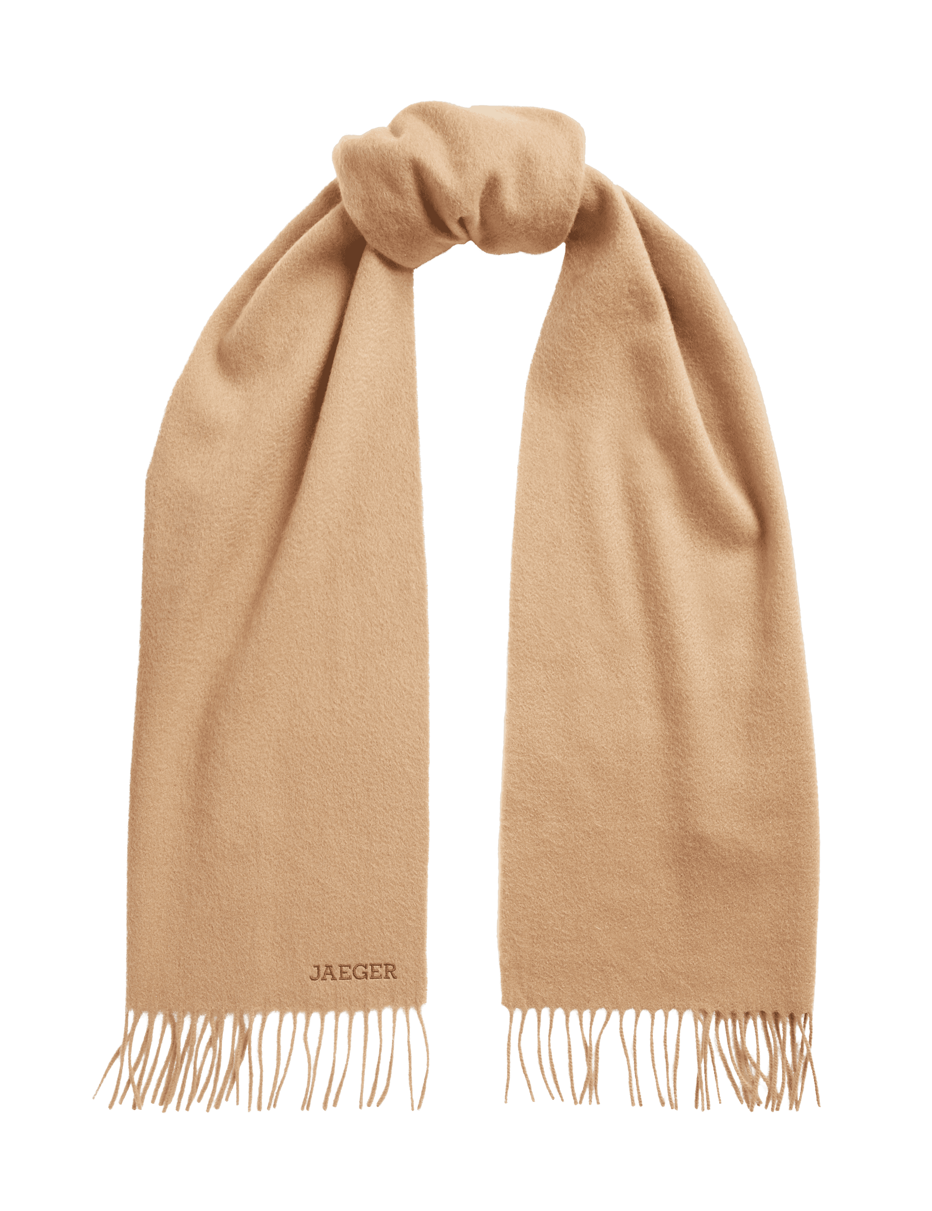 Jaeger Men's Pure Cashmere Woven Scarf - Camel, Camel