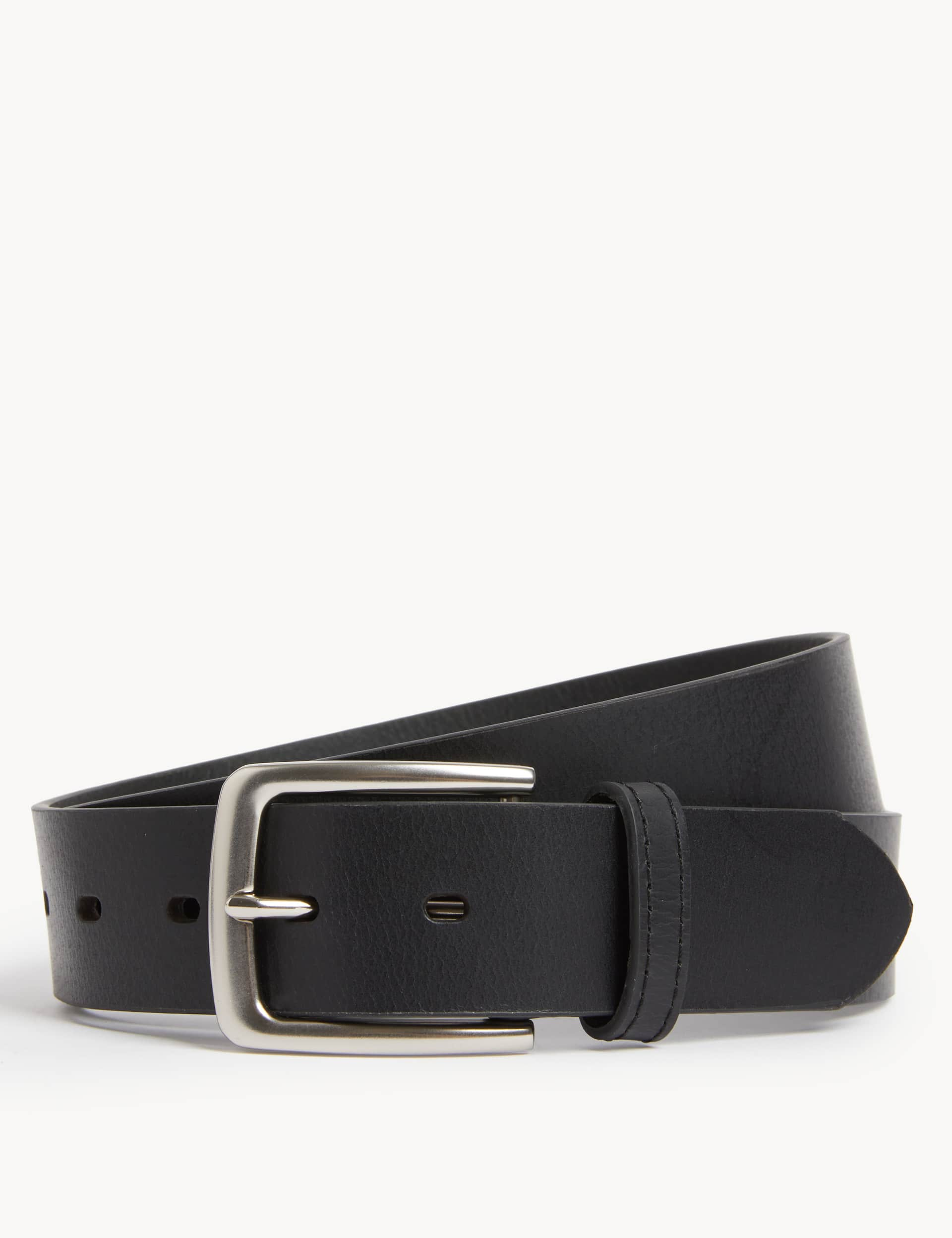 M&S Men's Leather Casual Belt - 38-40 - Black, Brown,Black