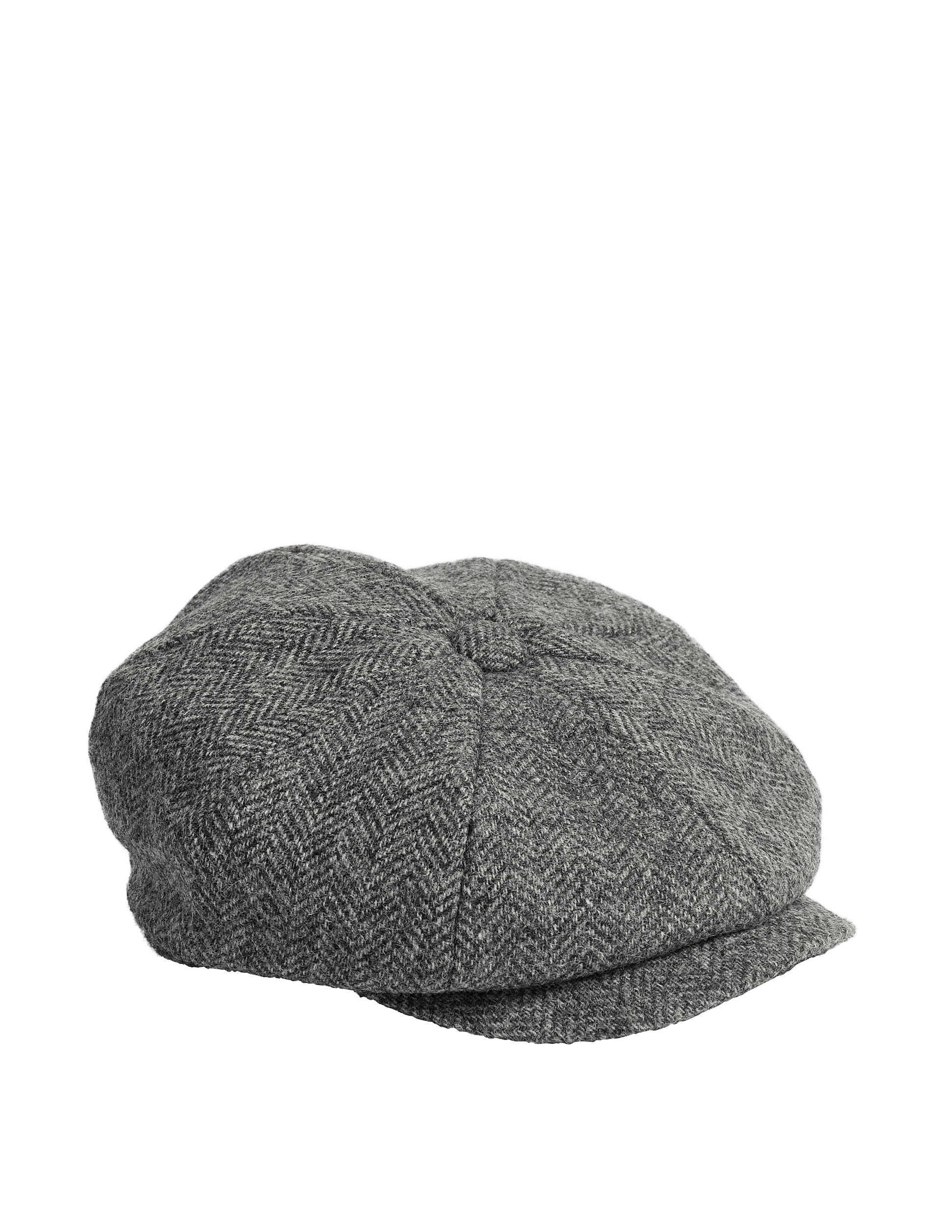 M&S Collection Pure Wool Herringbone Baker Boys Hat - L-XL - Grey Mix, Grey Mix,Green Mix