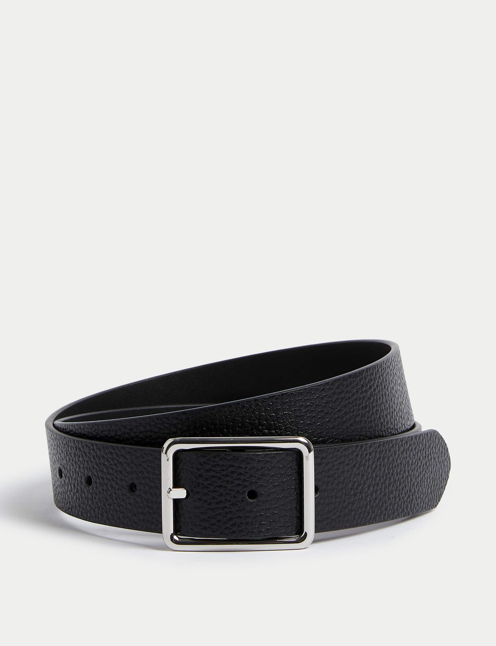 M&S Men's Leather Textured Casual Belt