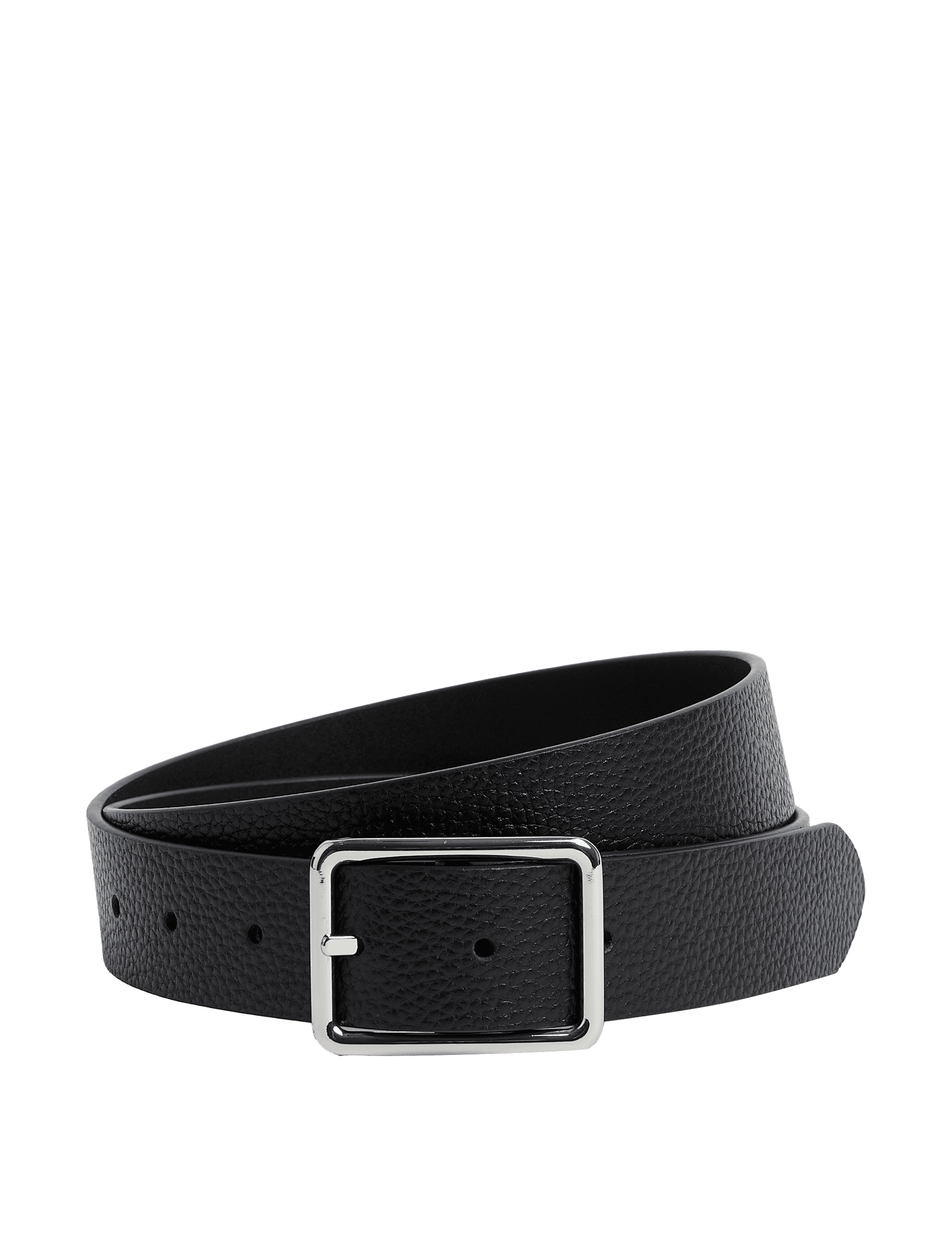 M&S Collection Men's Leather Textured Casual Belt - 34-36 - Black, Black,Brown