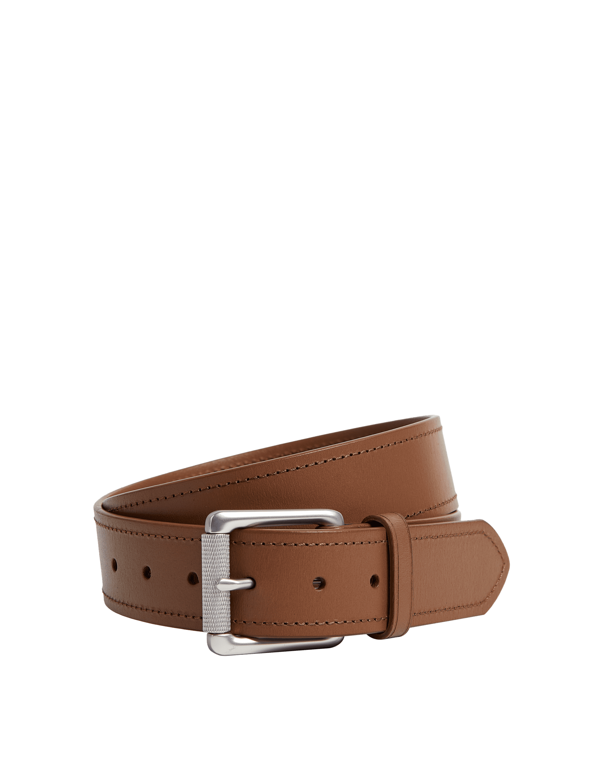 M&S Collection Men's Leather Stitch Detail Belt - 42-44 - Tan, Tan,Black