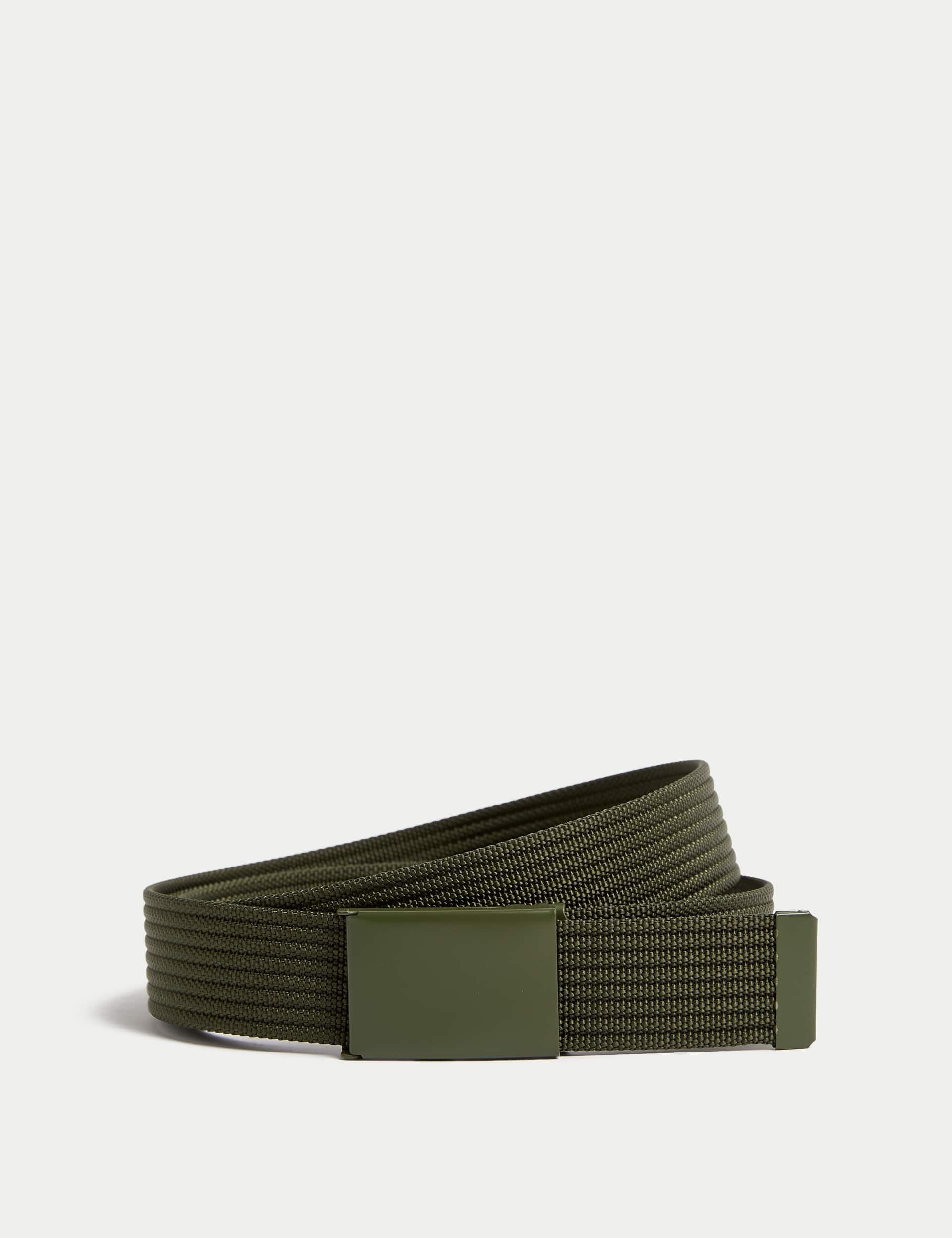 M&S Men's Textured Clip Belt - 34-36 - Khaki, Navy,Khaki