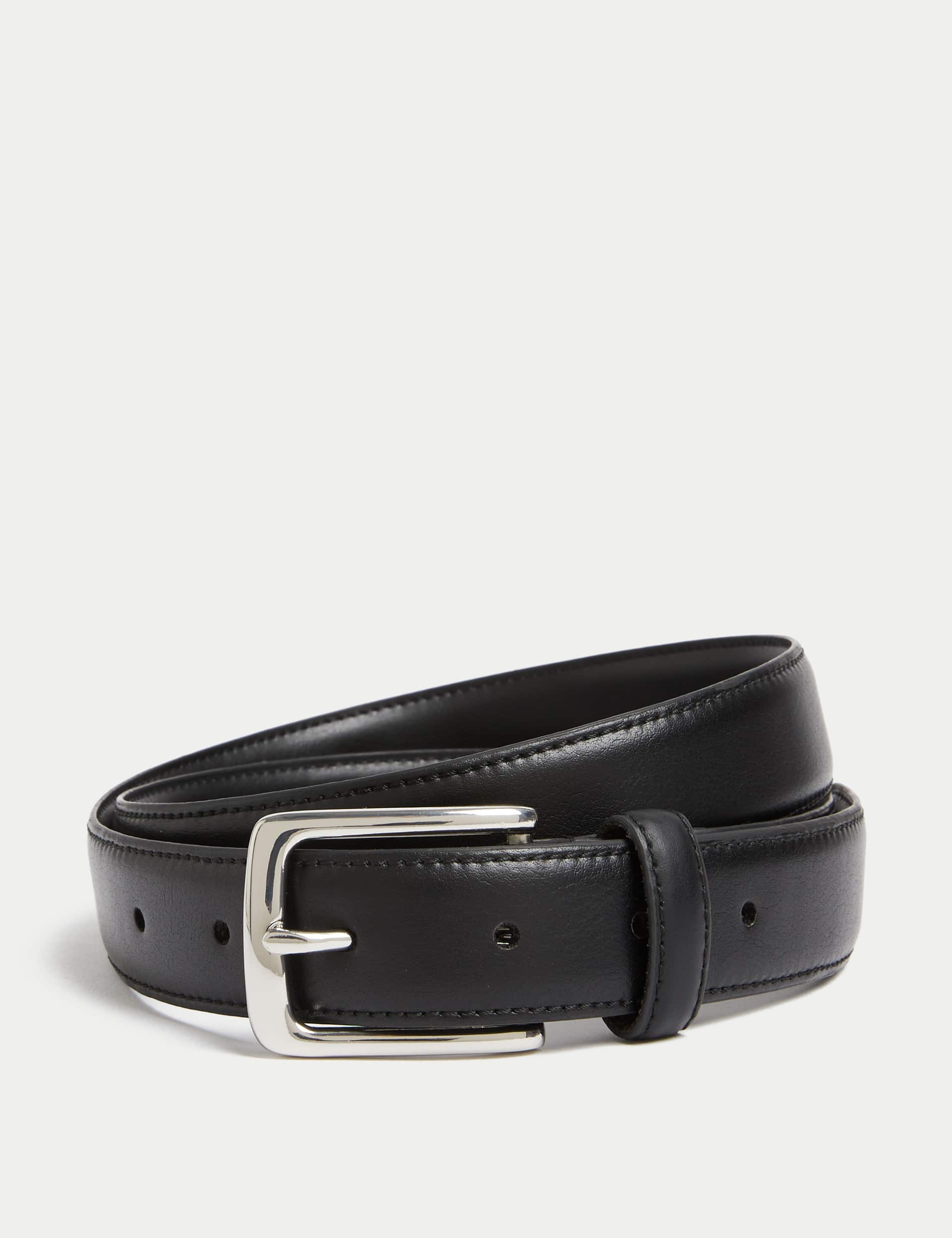 M&S Men's Stretch Smart Buckle Belt - 42-44 - Black, Black