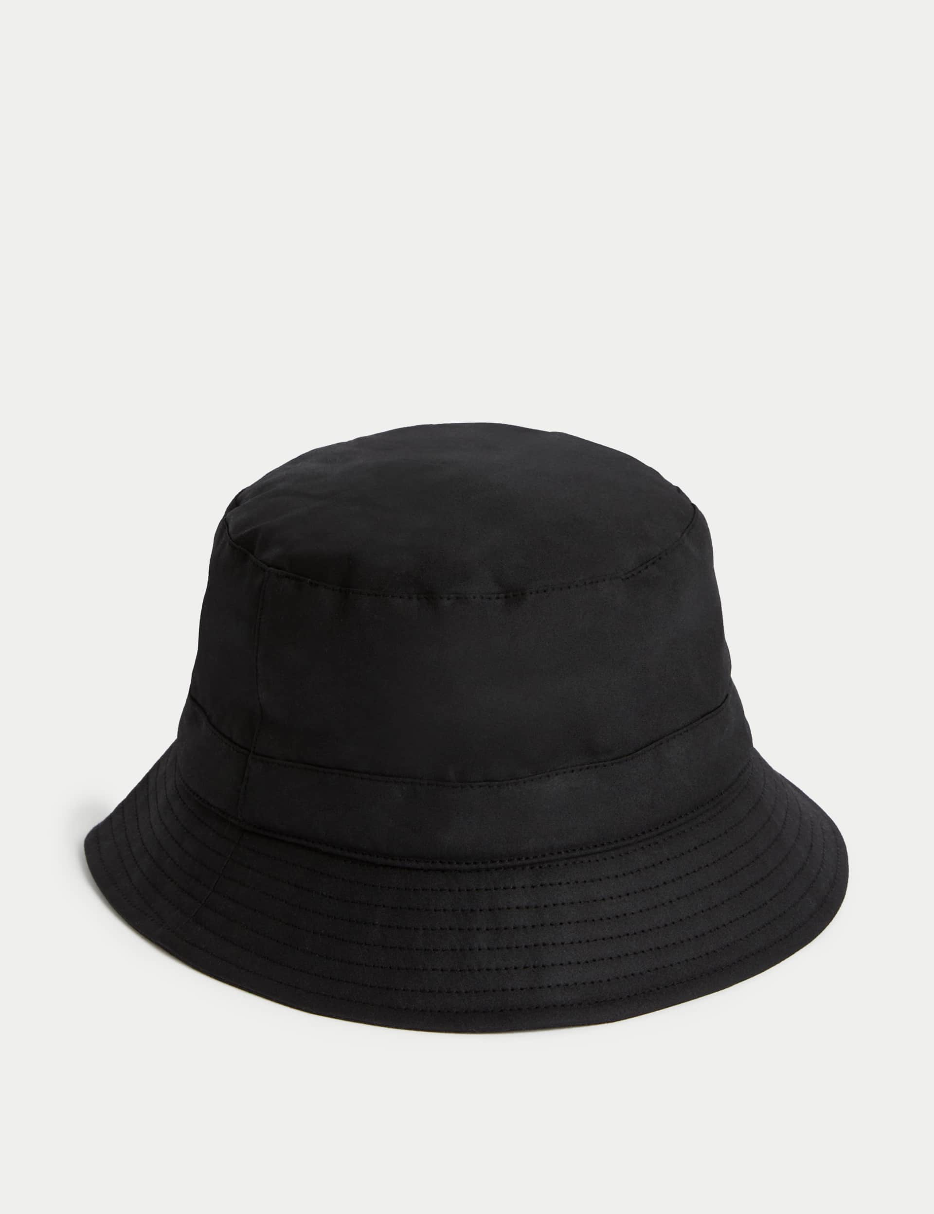 M&S Men's Cotton Blend Bucket Hat - L-XL - Black, Black,Khaki