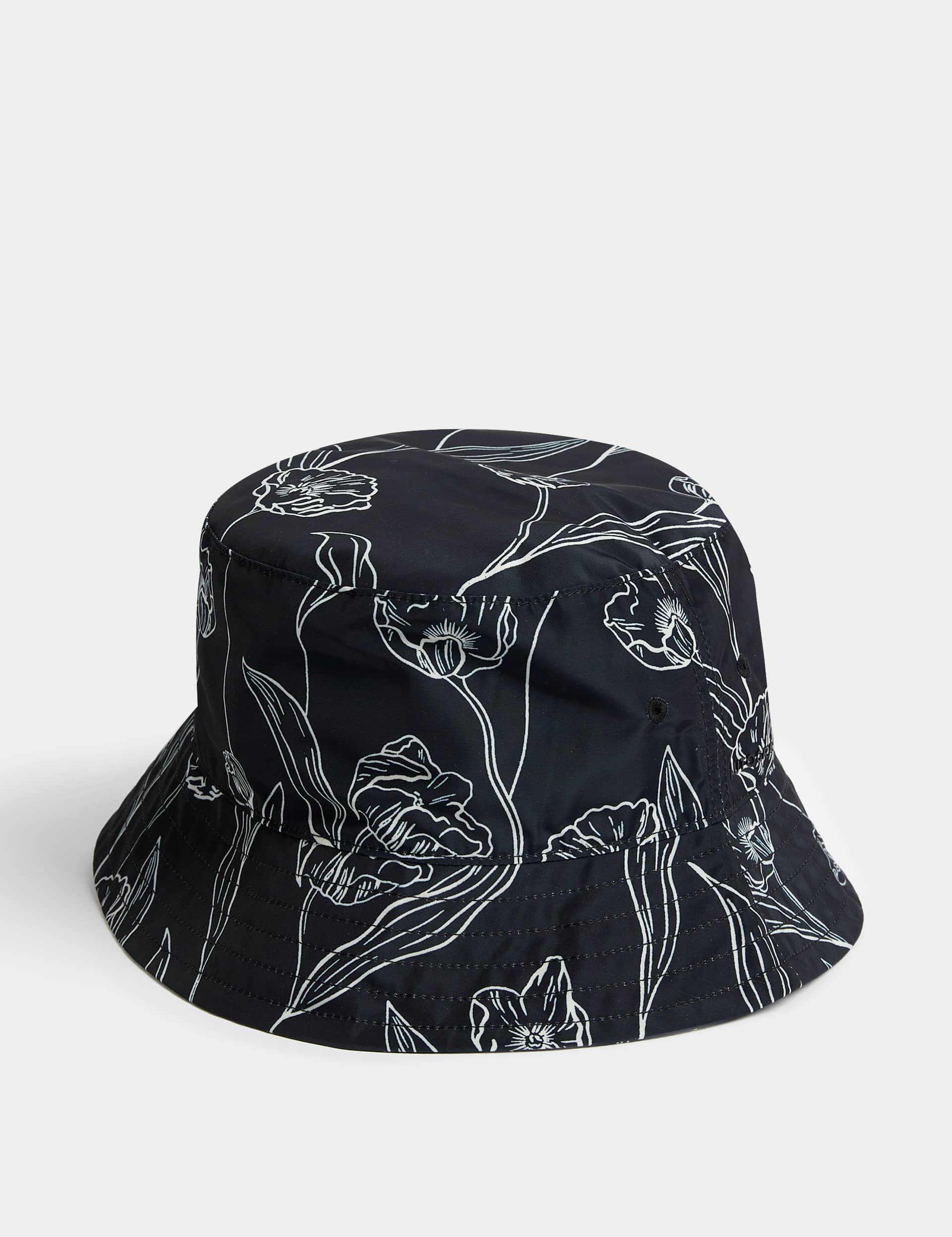 Autograph Men's Floral Bucket Hat with Stormwear - L-XL - Black Mix, Black Mix