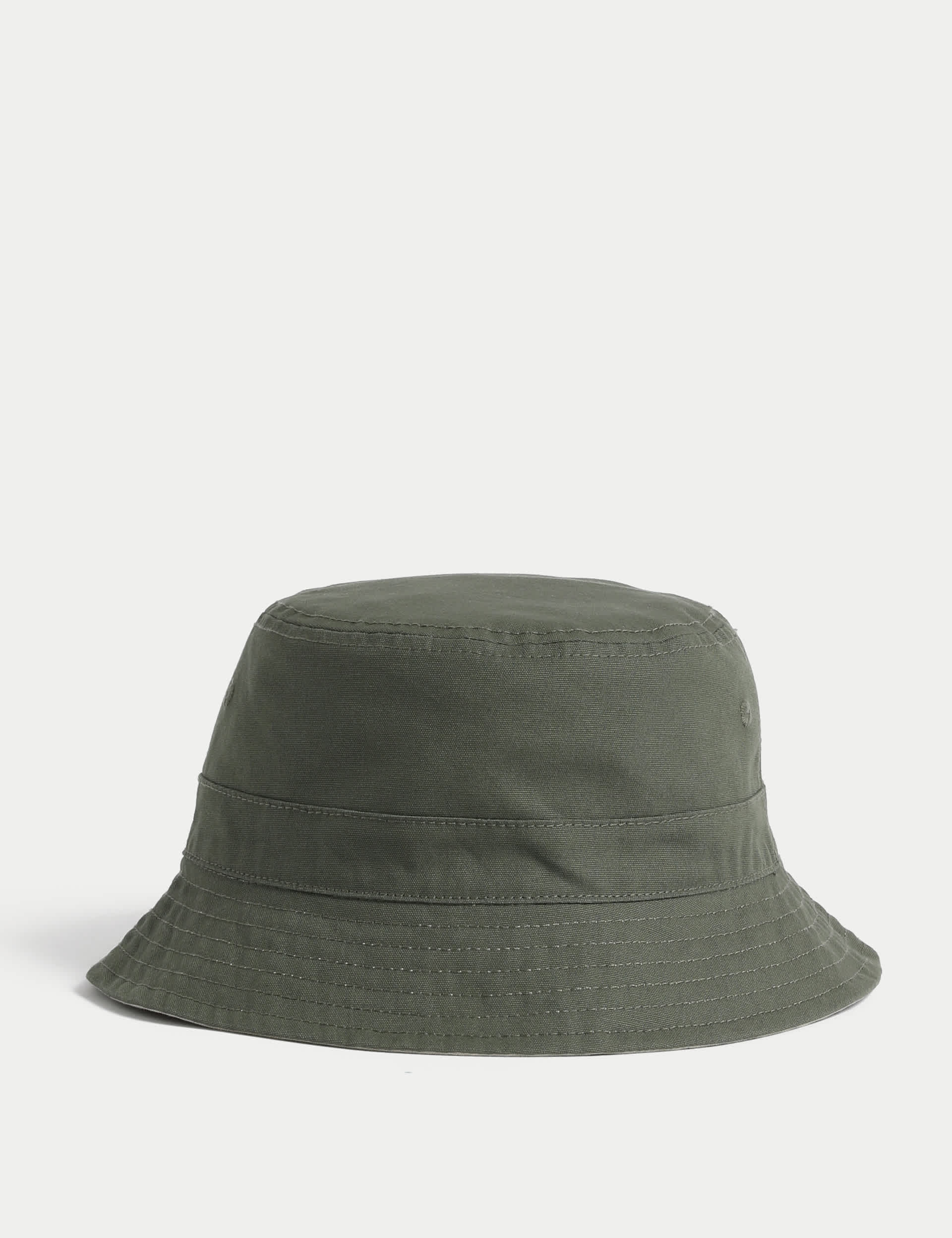 M&S Men's Pure Cotton Reversible Bucket Hat - L-XL - Stone/Khaki, Stone/Khaki,Navy/Grey