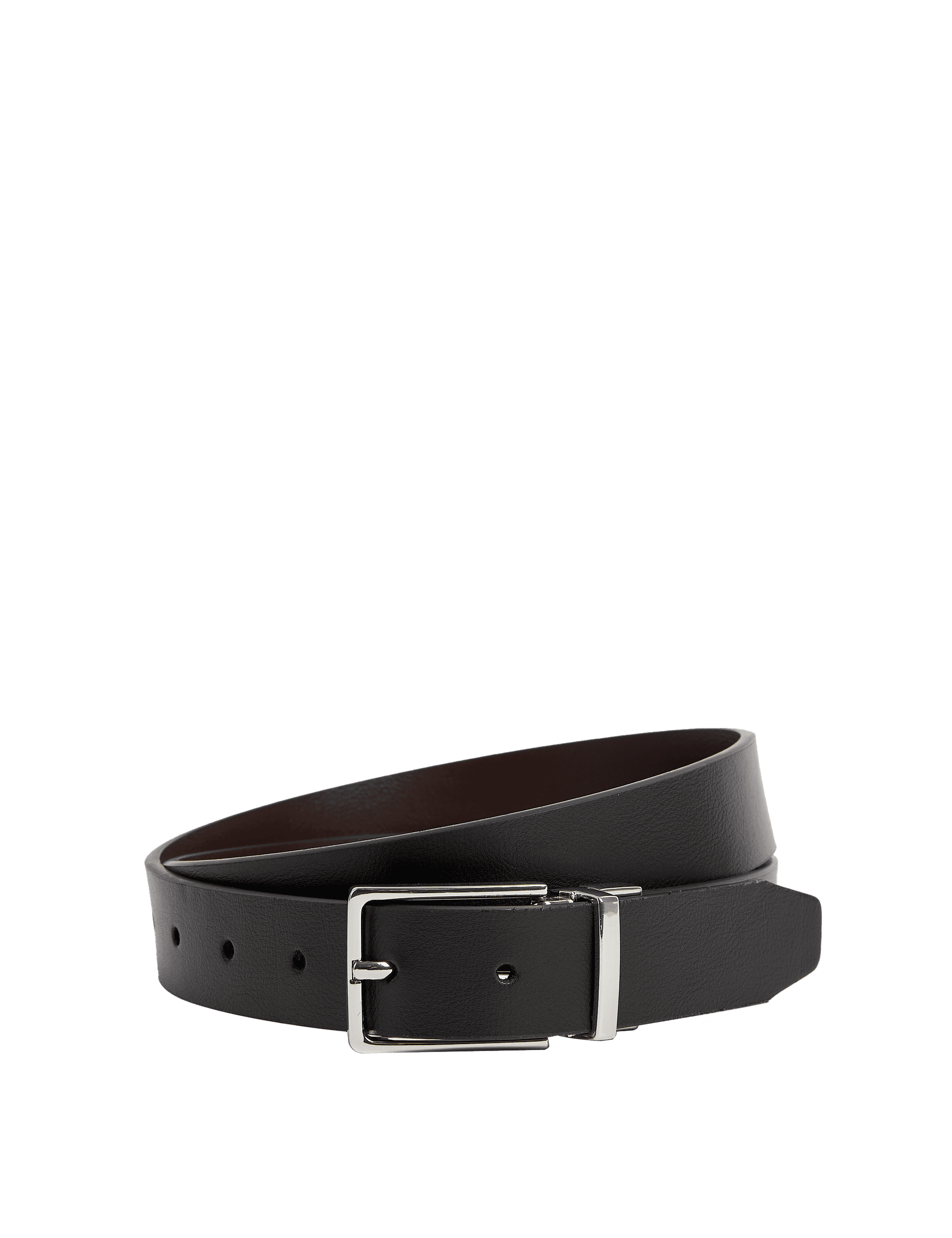 M&S Collection Men's Leather Reversible Belt - 42-44 - Black/Brown, Black/Brown