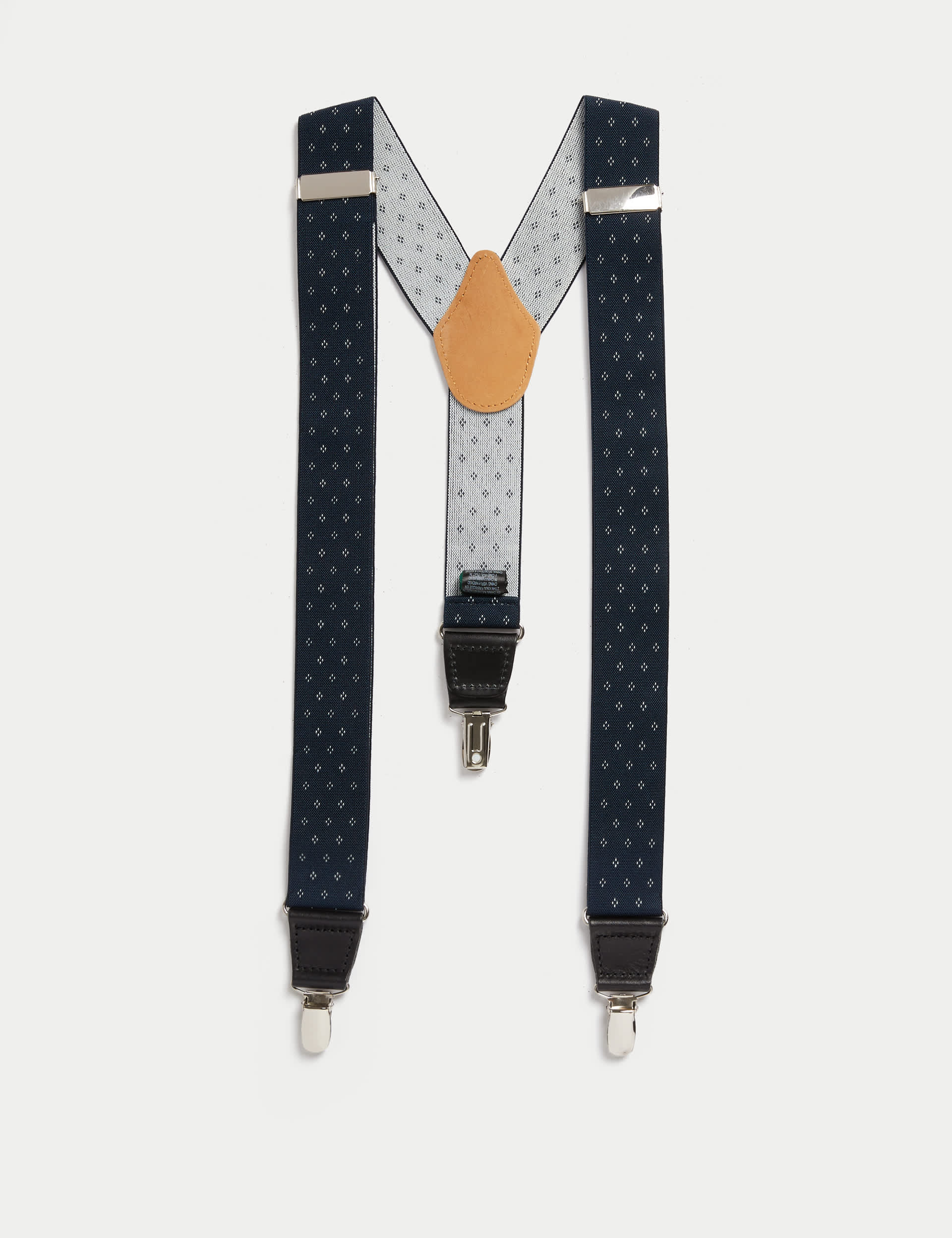 M&S Men's Adjustable Braces - Navy, Navy