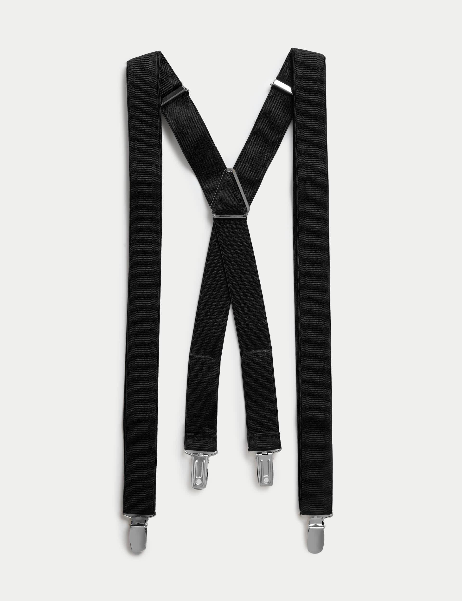 M&S Men's Adjustable Braces - one size - Black, Black