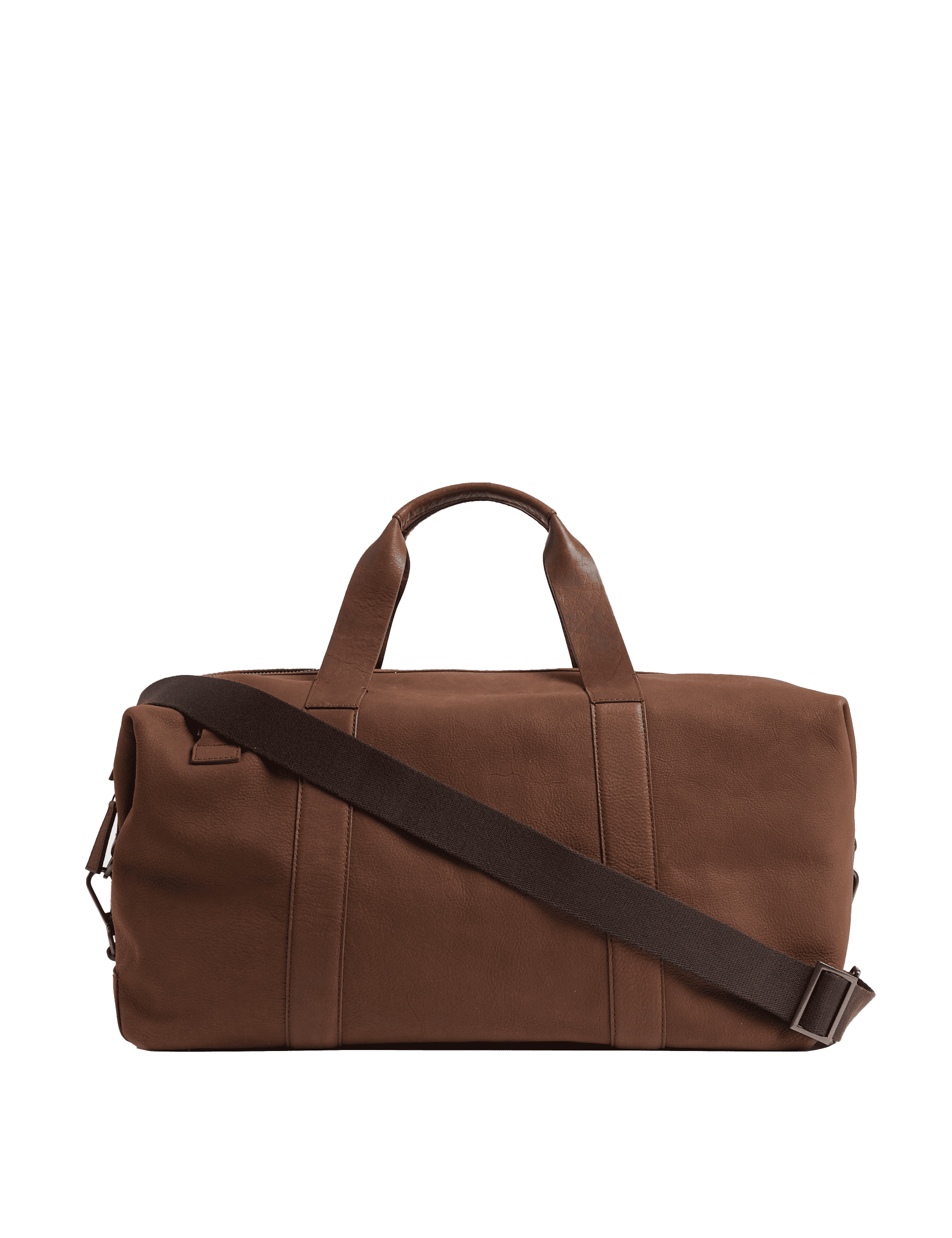 M&S Collection Men's Premium Leather Weekend Bag - one size - Tan, Tan