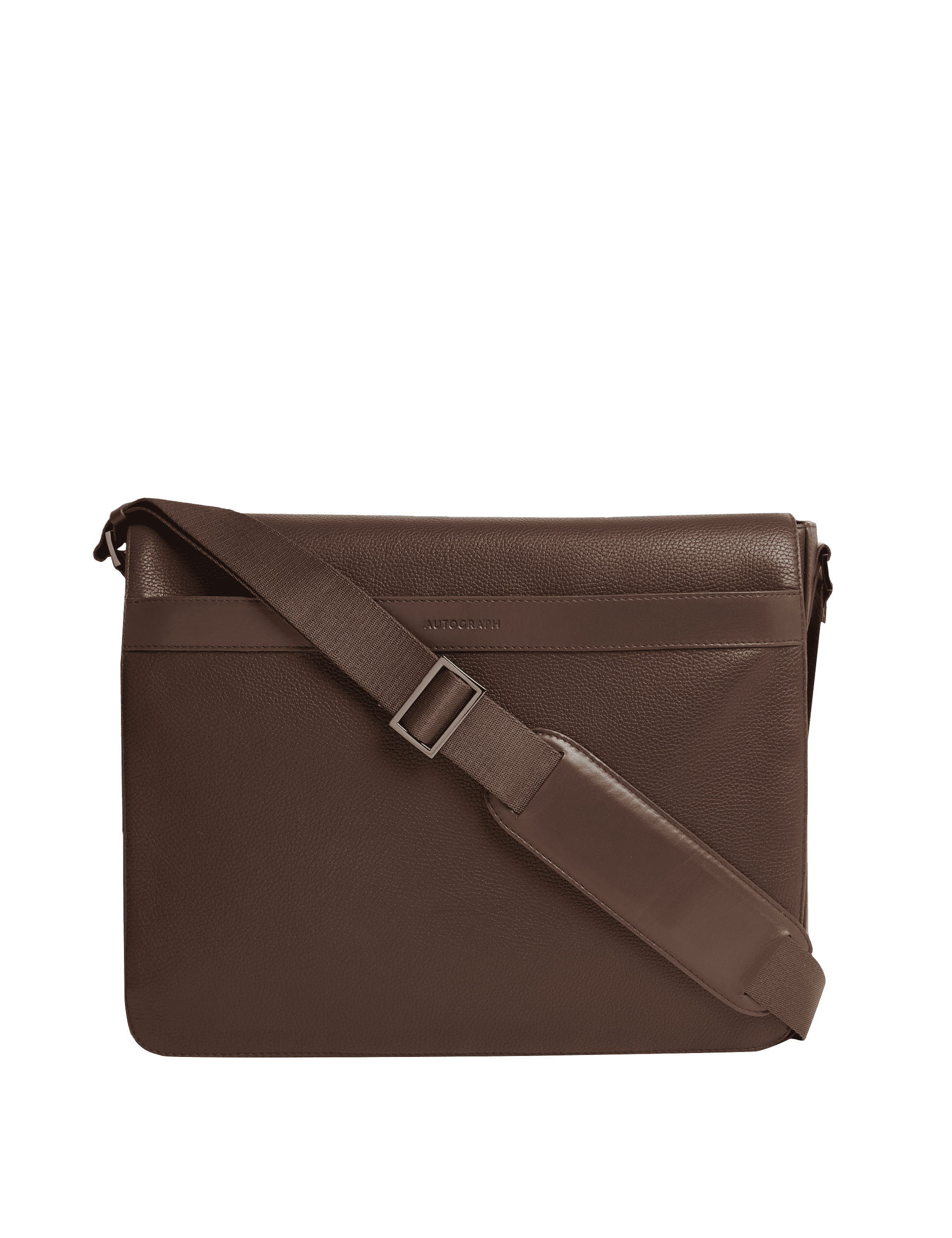 Autograph Men's Leather Messenger Bag - one size - Brown, Black,Brown