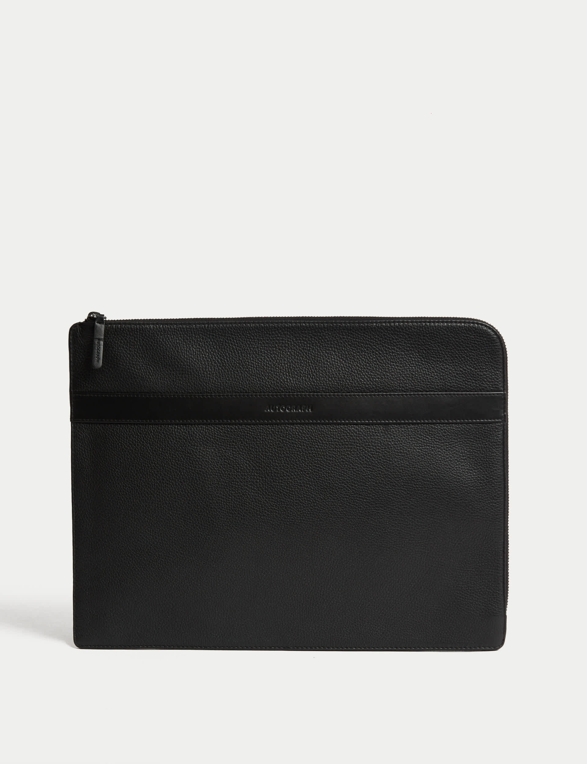 Autograph Men's Leather Laptop Pouch - one size - Black, Black