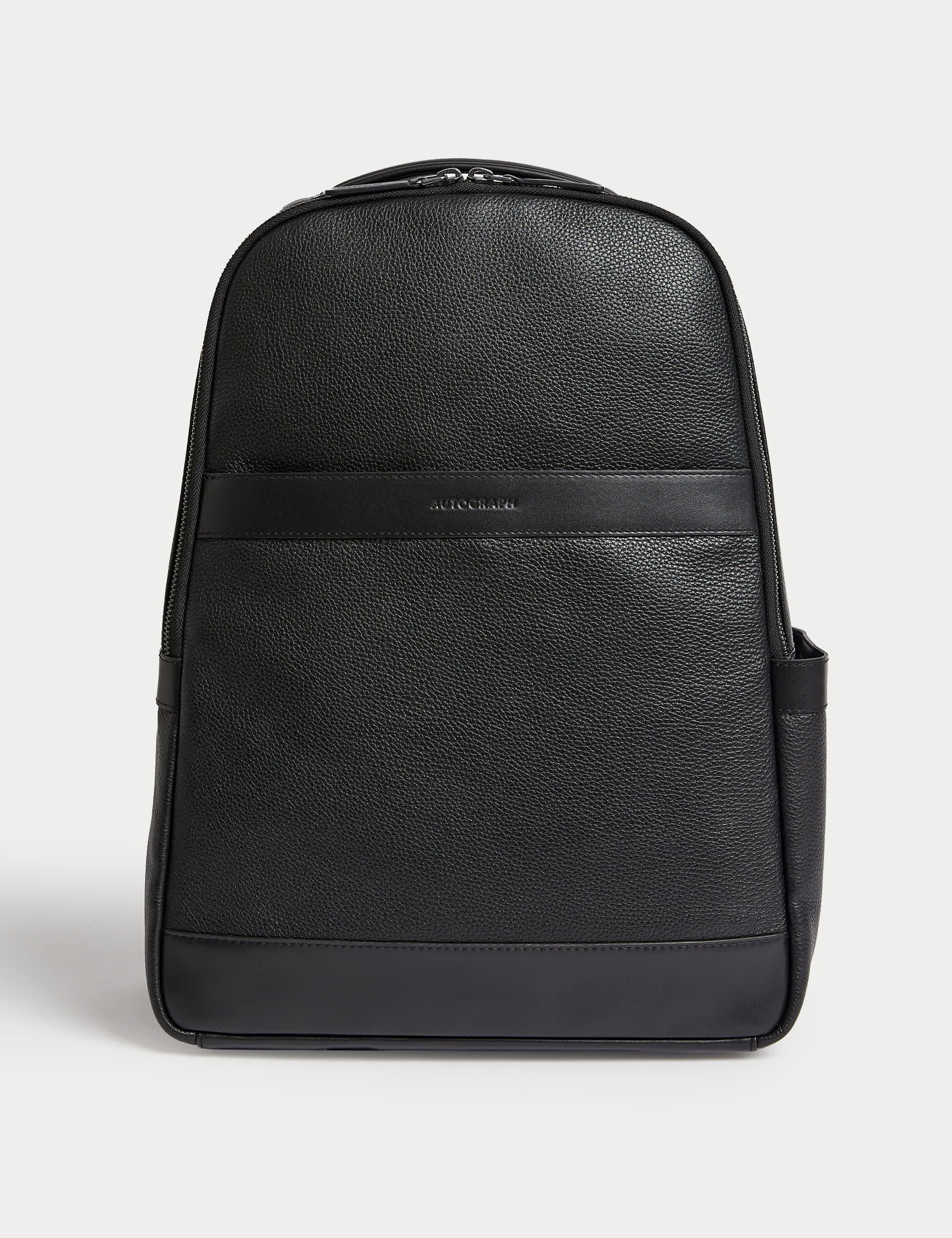 Autograph Men's Leather Backpack - Black, Black