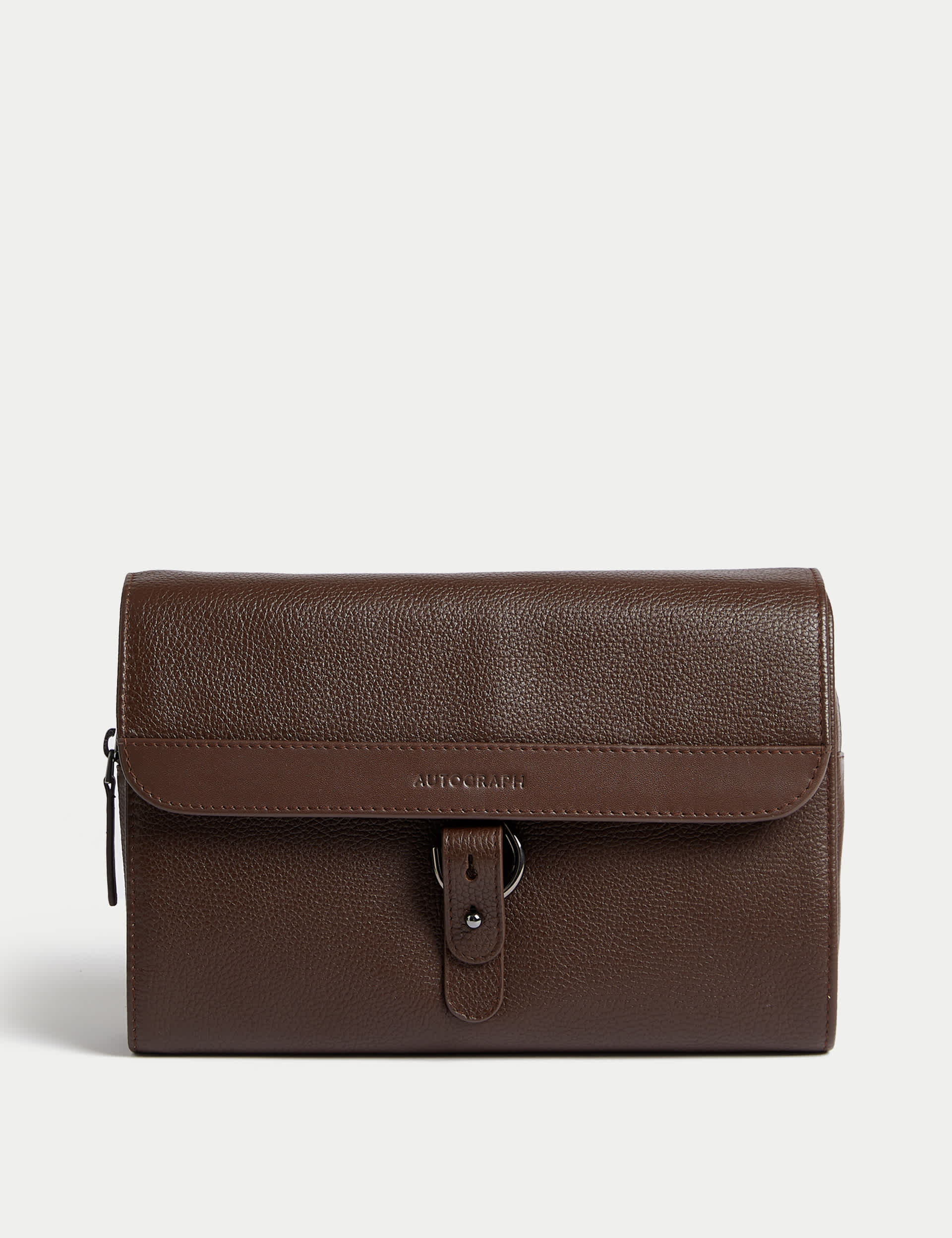 Autograph Men's Leather Washbag - Brown, Black,Brown