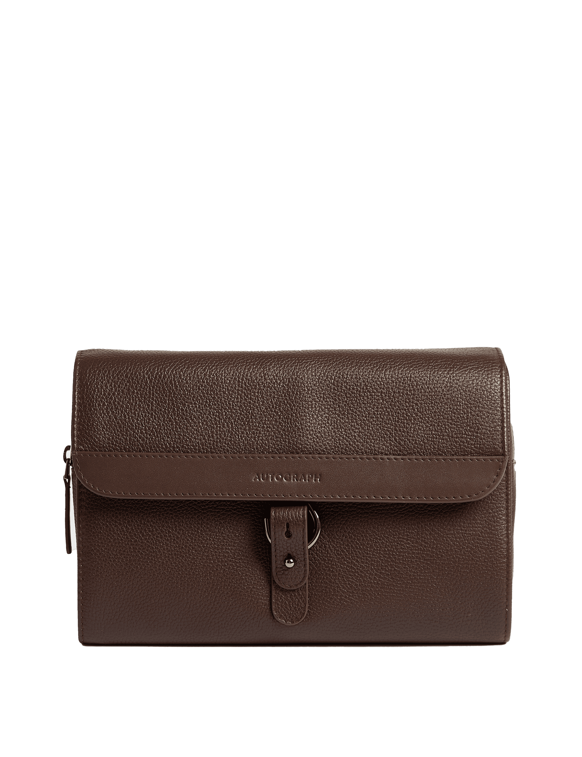 Autograph Men's Leather Washbag - one size - Brown, Black,Brown