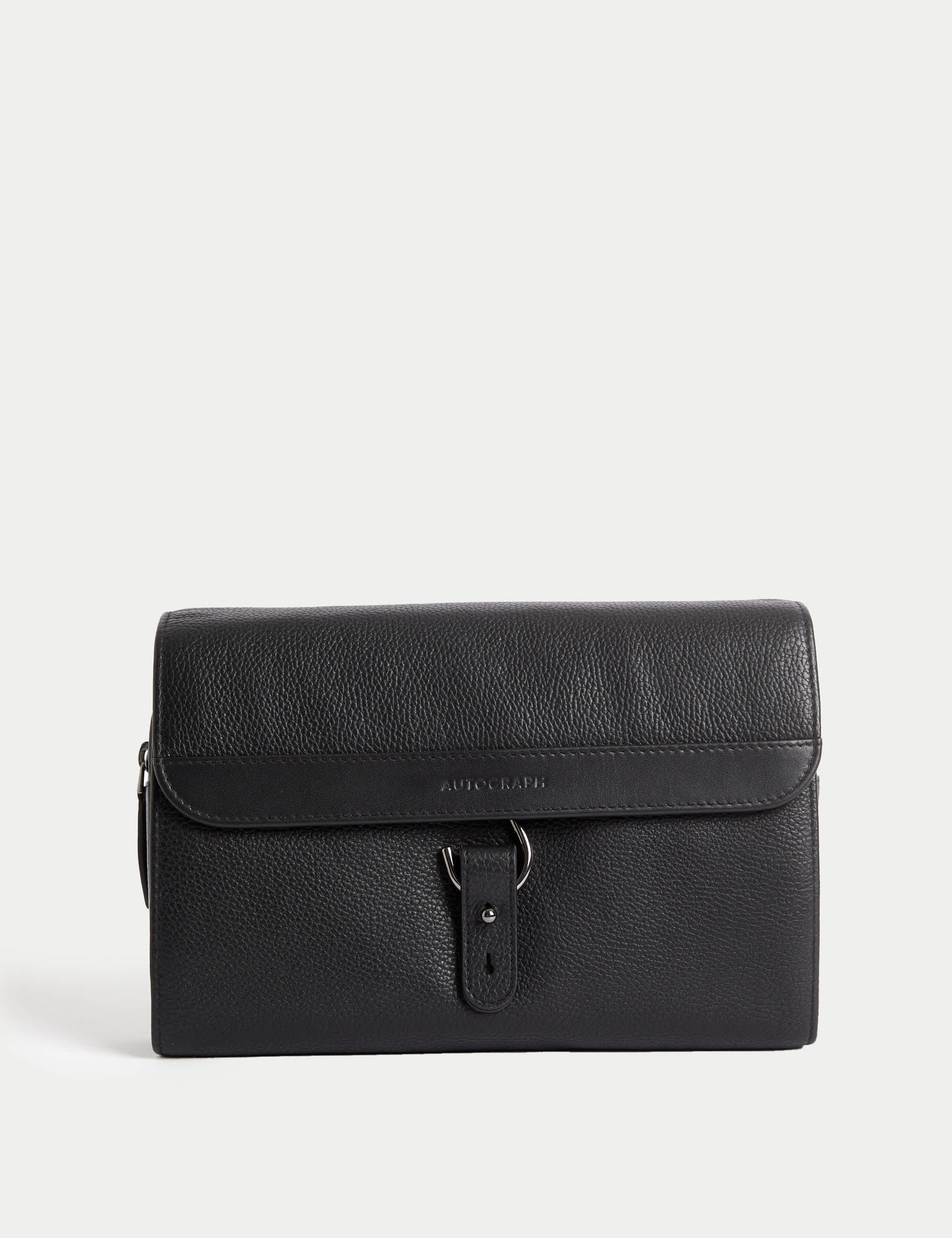 Autograph Men's Leather Washbag - one size - Black, Black