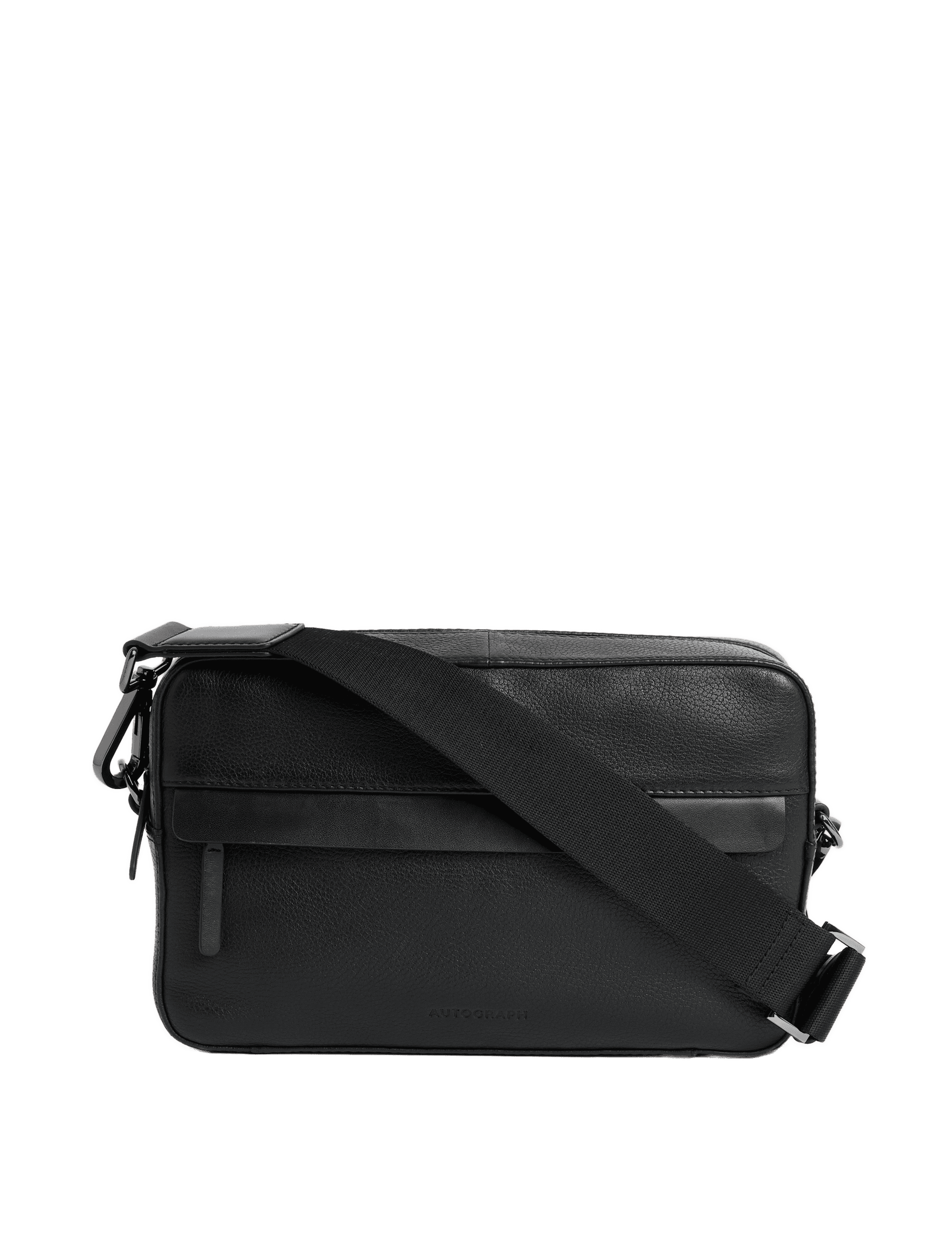 Autograph Men's Leather Cross Body Bag - one size - Black, Black