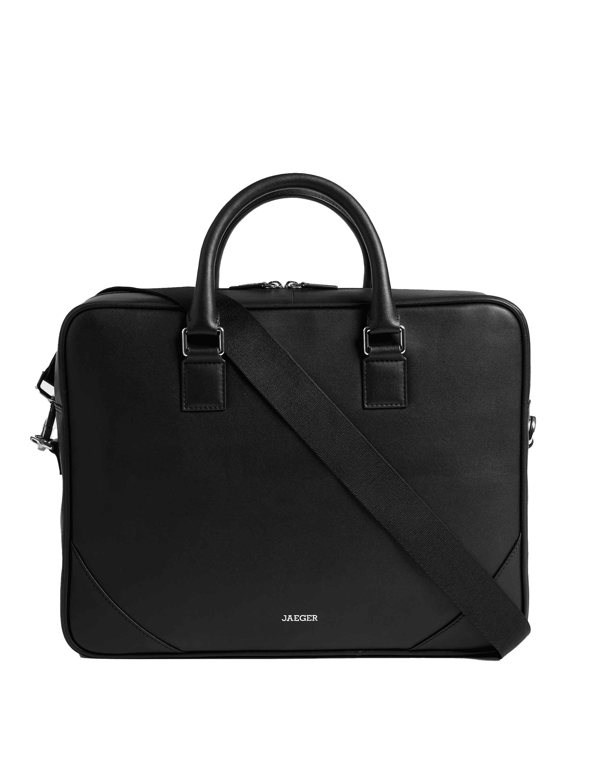 Jaeger Men's Leather Laptop Bag - one size - Black, Black