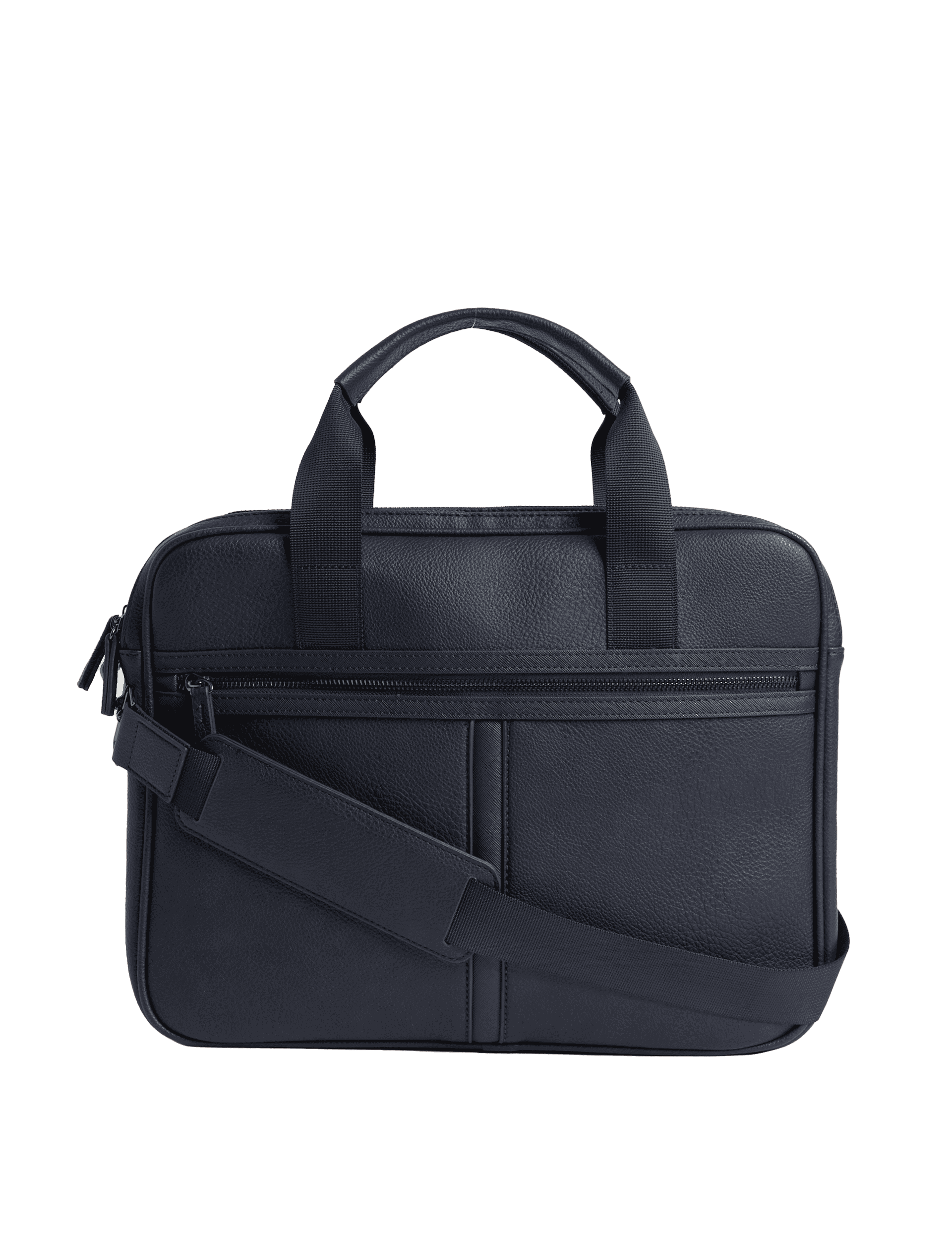 M&S Collection Men's Textured Laptop Bag - one size - Dark Navy, Black,Dark Navy