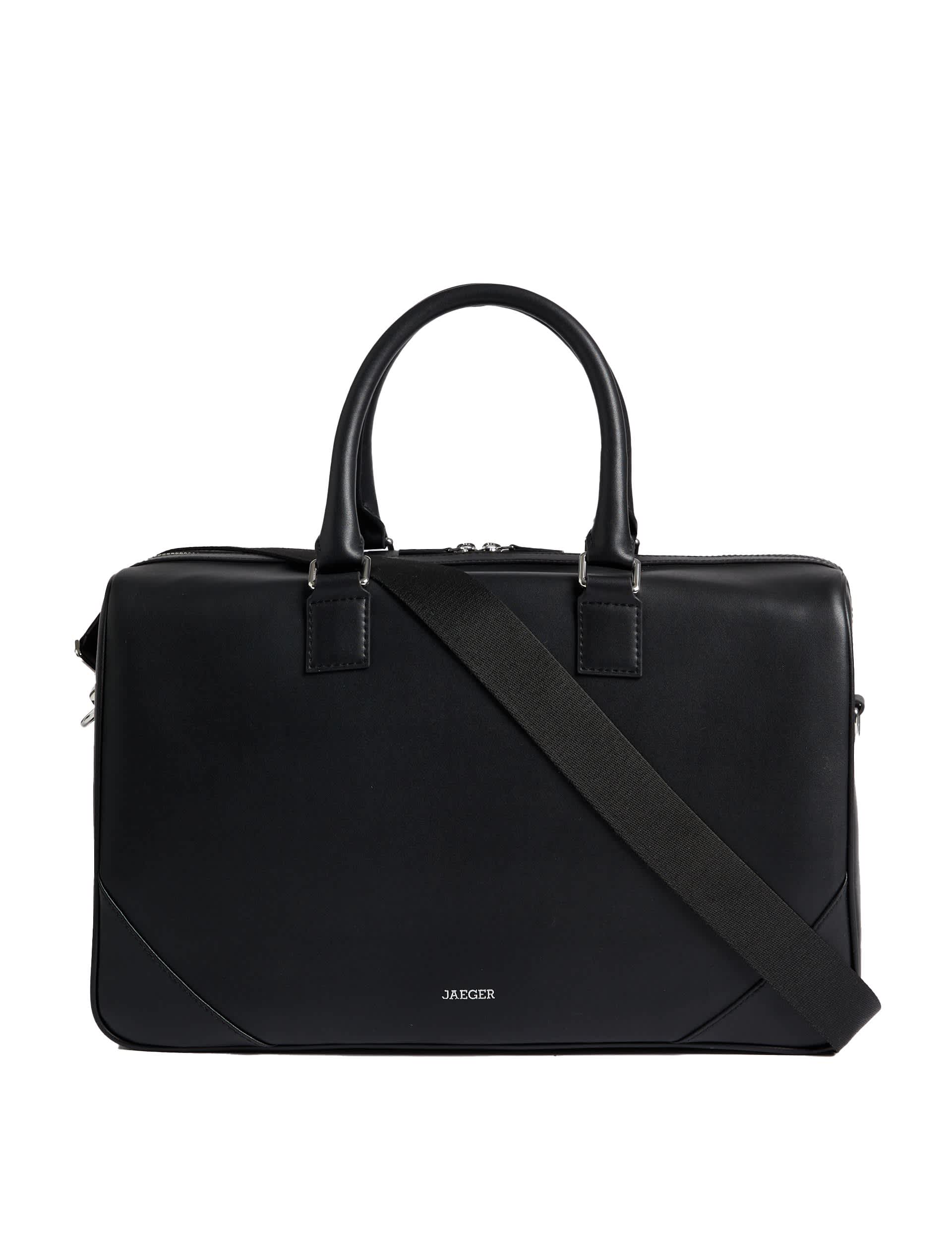 Jaeger Men's Leather Holdall - one size - Black, Black