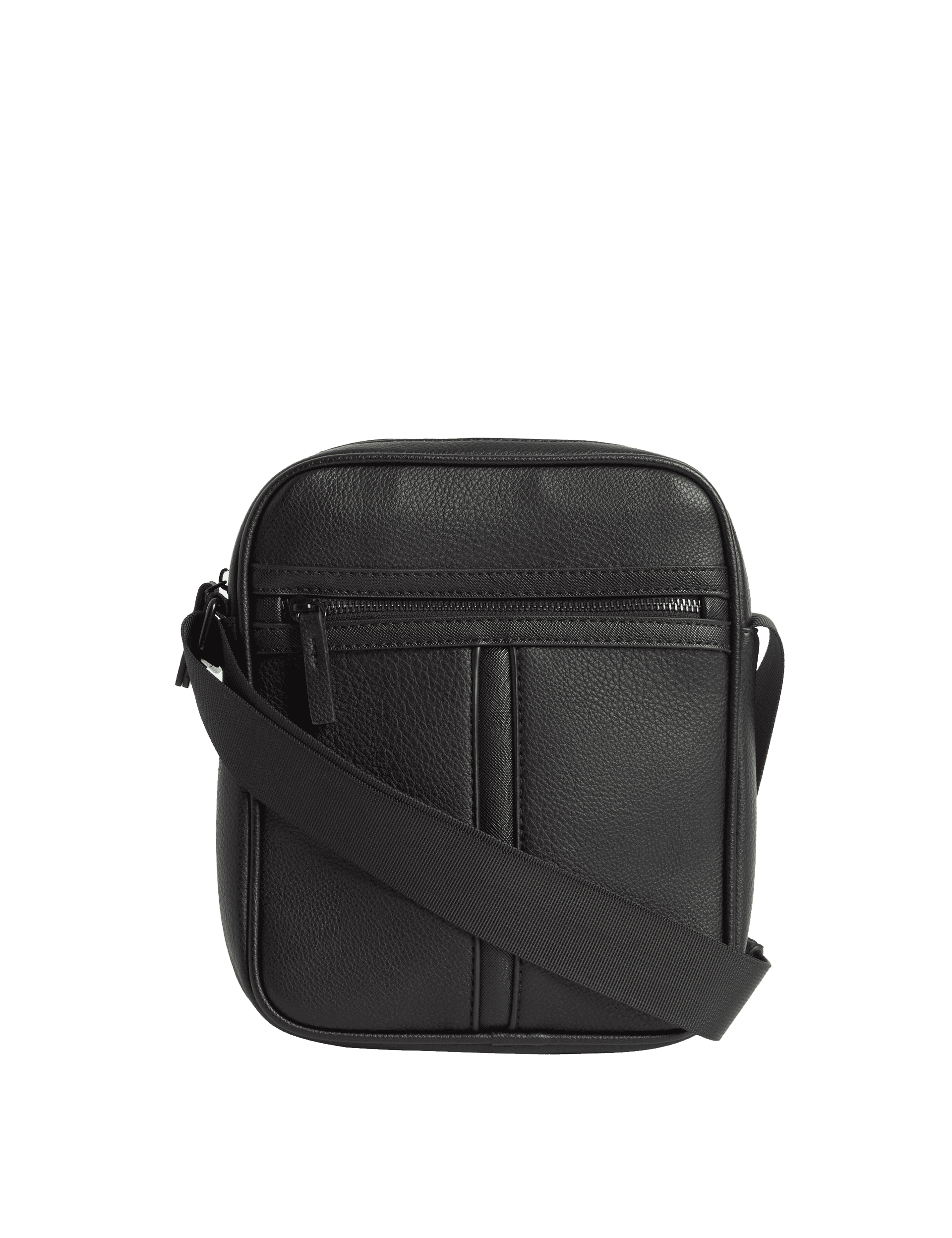 M&S Collection Men's Textured Cross Body Bag - Black, Black