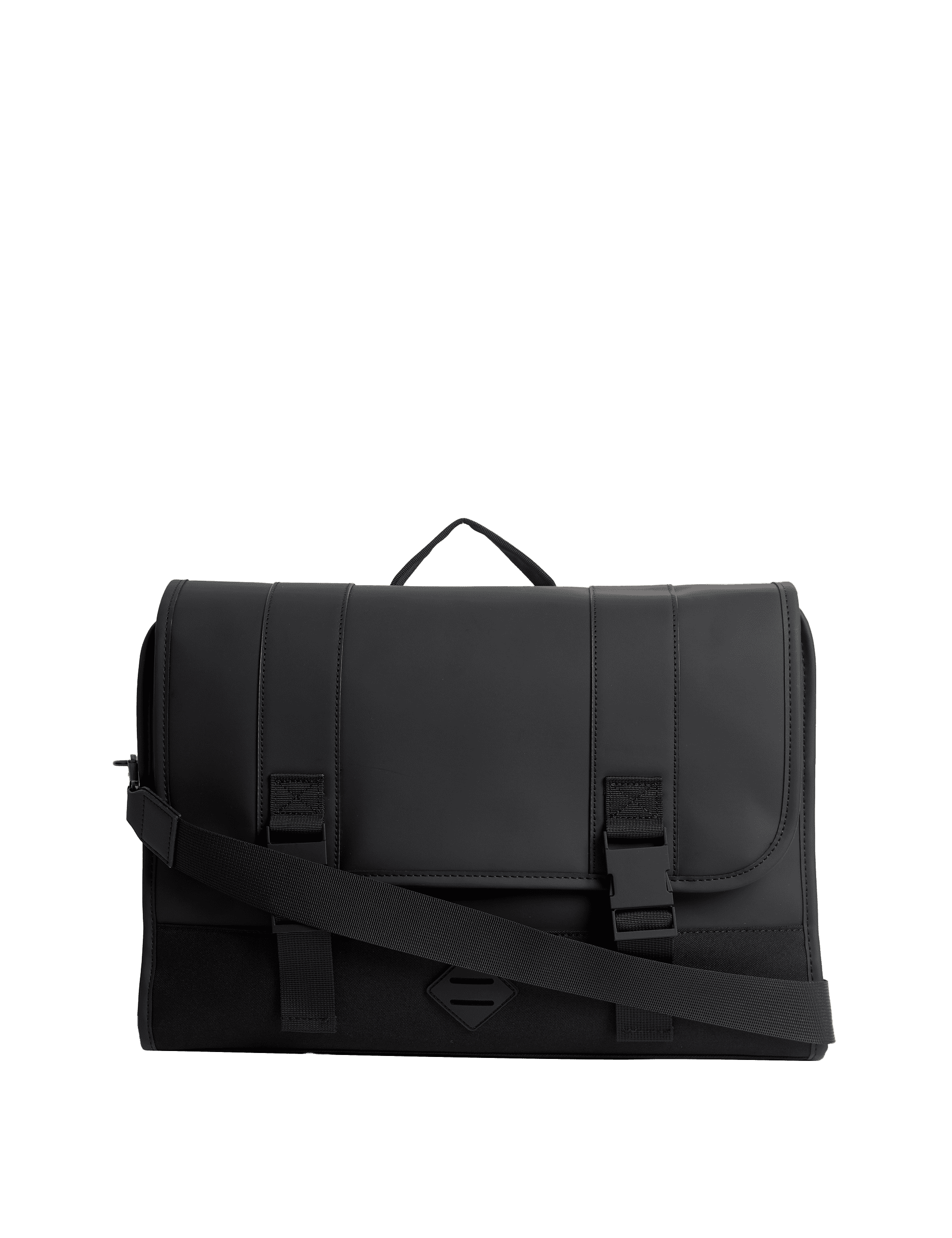 M&S Collection Men's Waterproof Messenger Bag - one size - Black, Black