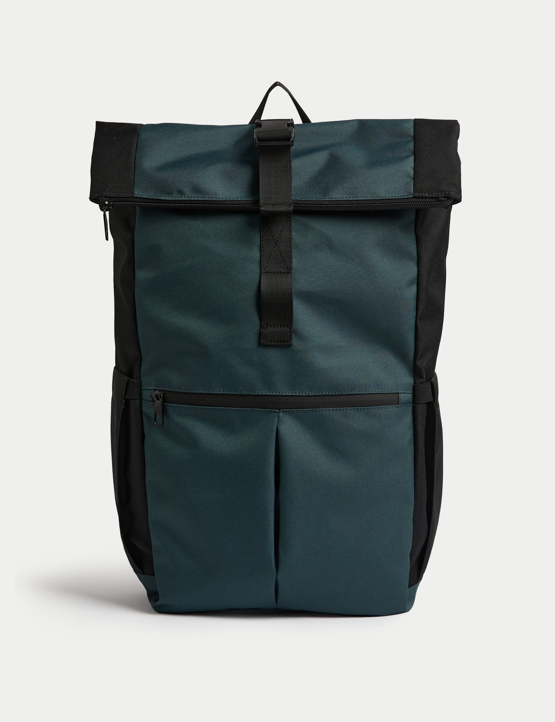 M&S Men's Stormwear Roll Top Backpack - Dark Teal, Navy Mix,Dark Teal