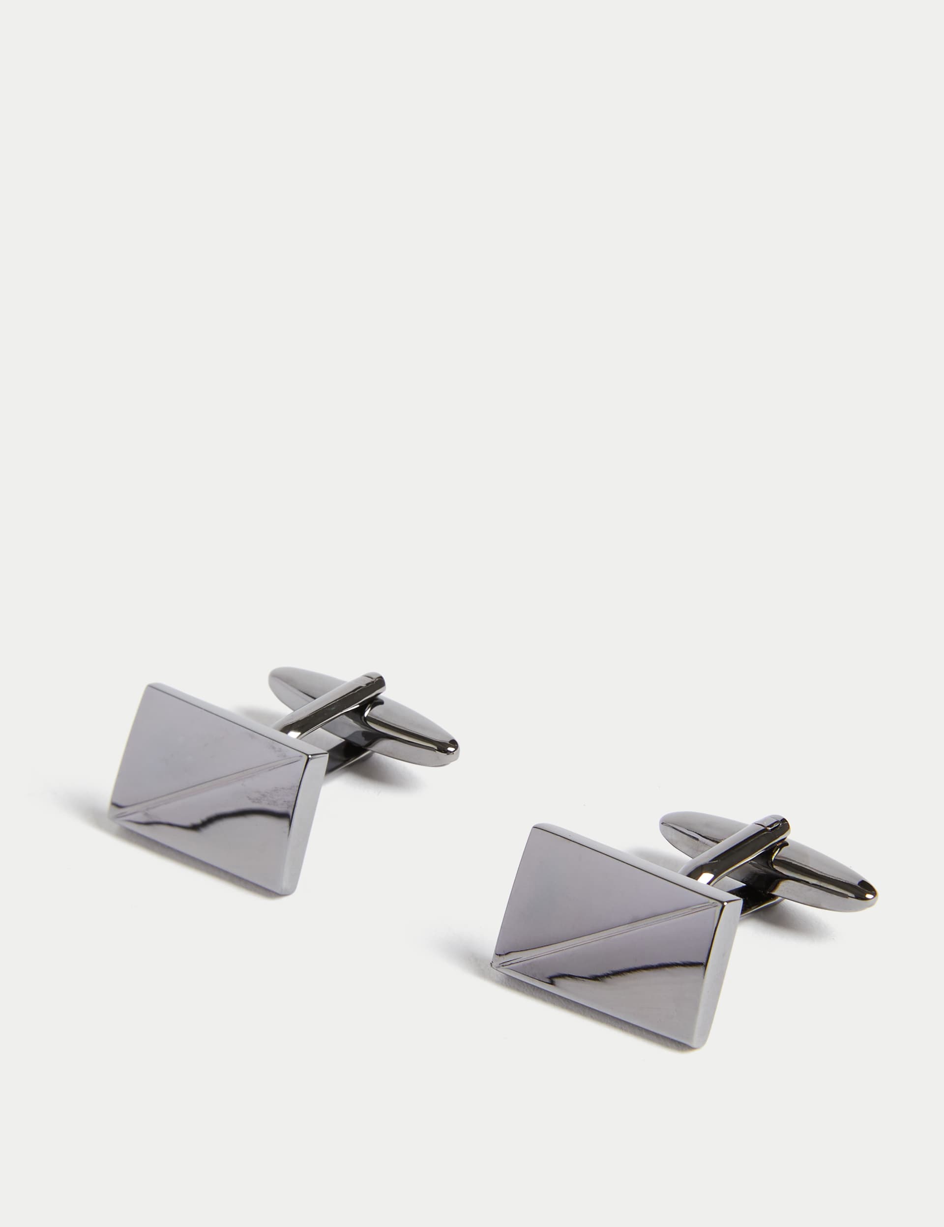 M&S Collection Men's Metal Cufflinks - one size - Gunmetal, Gunmetal