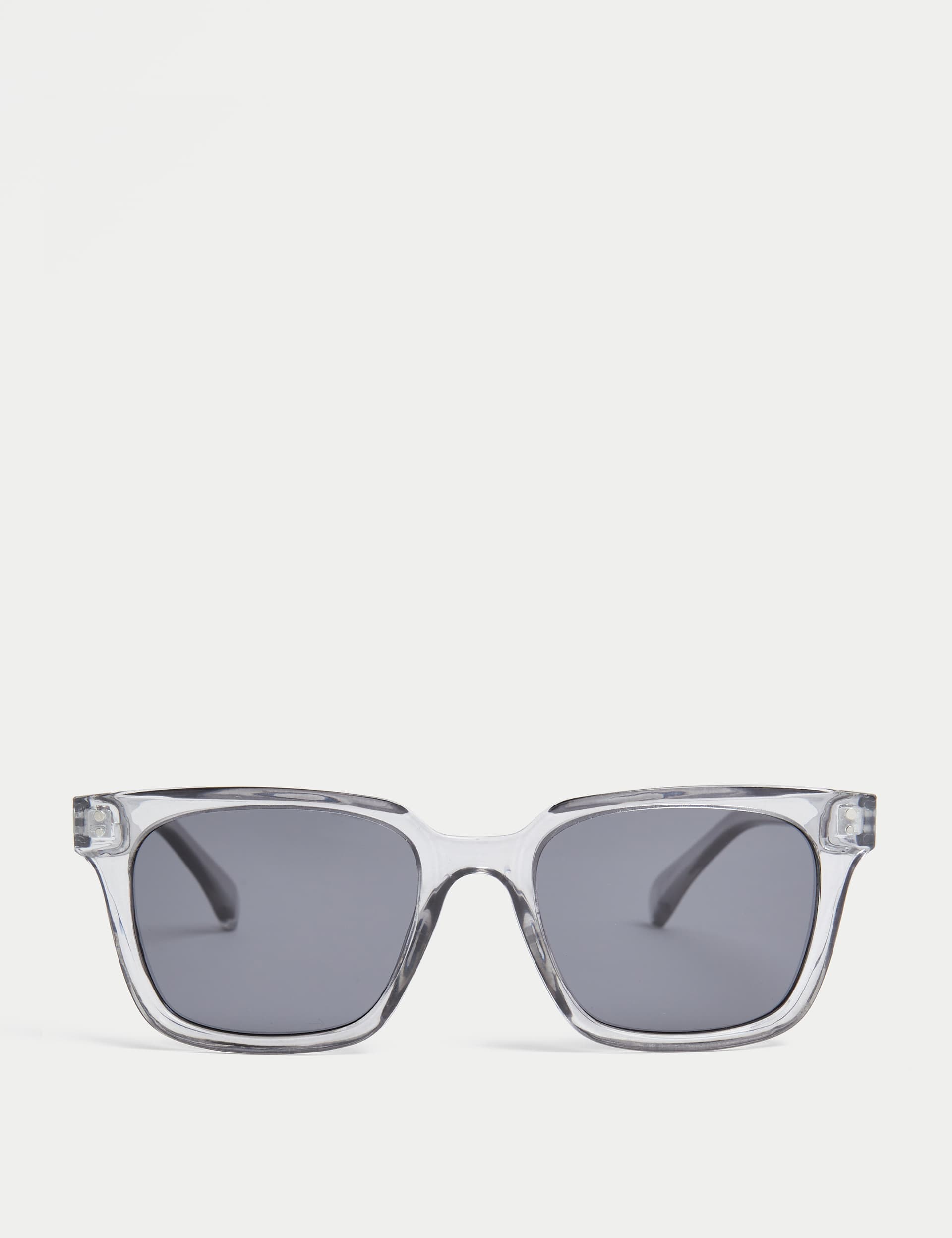 M&S Men's D Frame Polarised Sunglasses - Grey, Grey