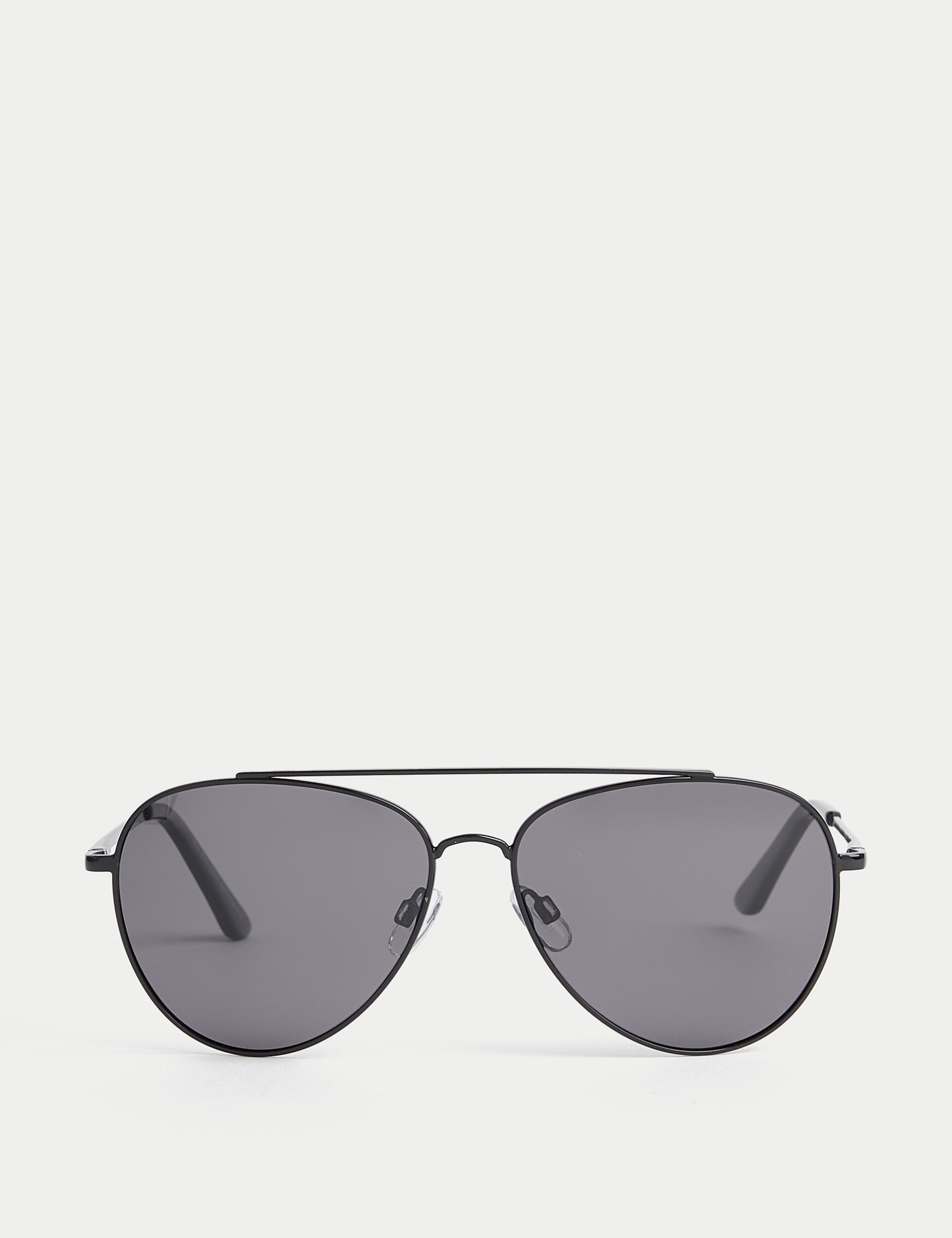 M&S Men's Aviator Sunglasses - Black, Black,Silver