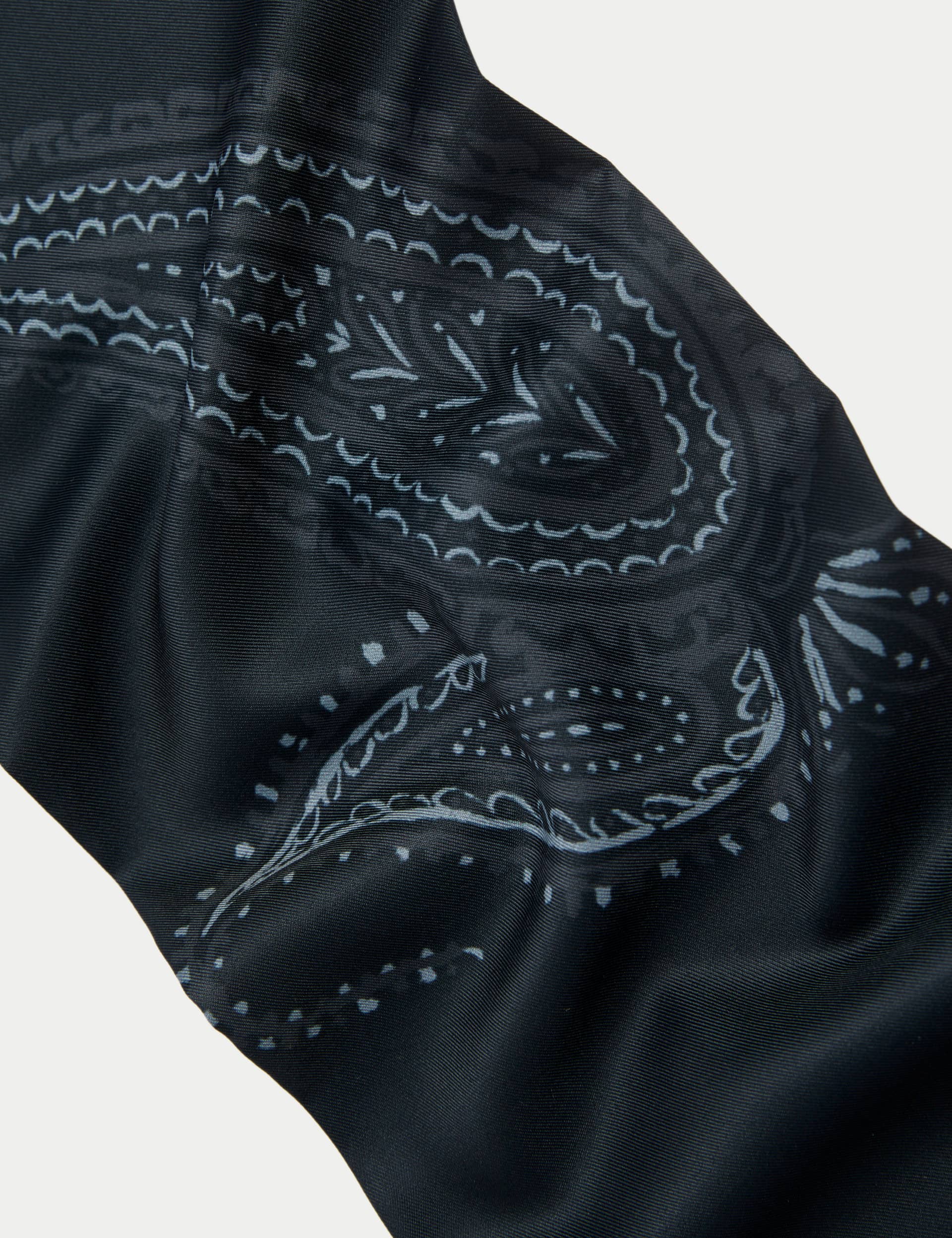 Autograph Men's Satin Paisley Print Scarf - Black, Black