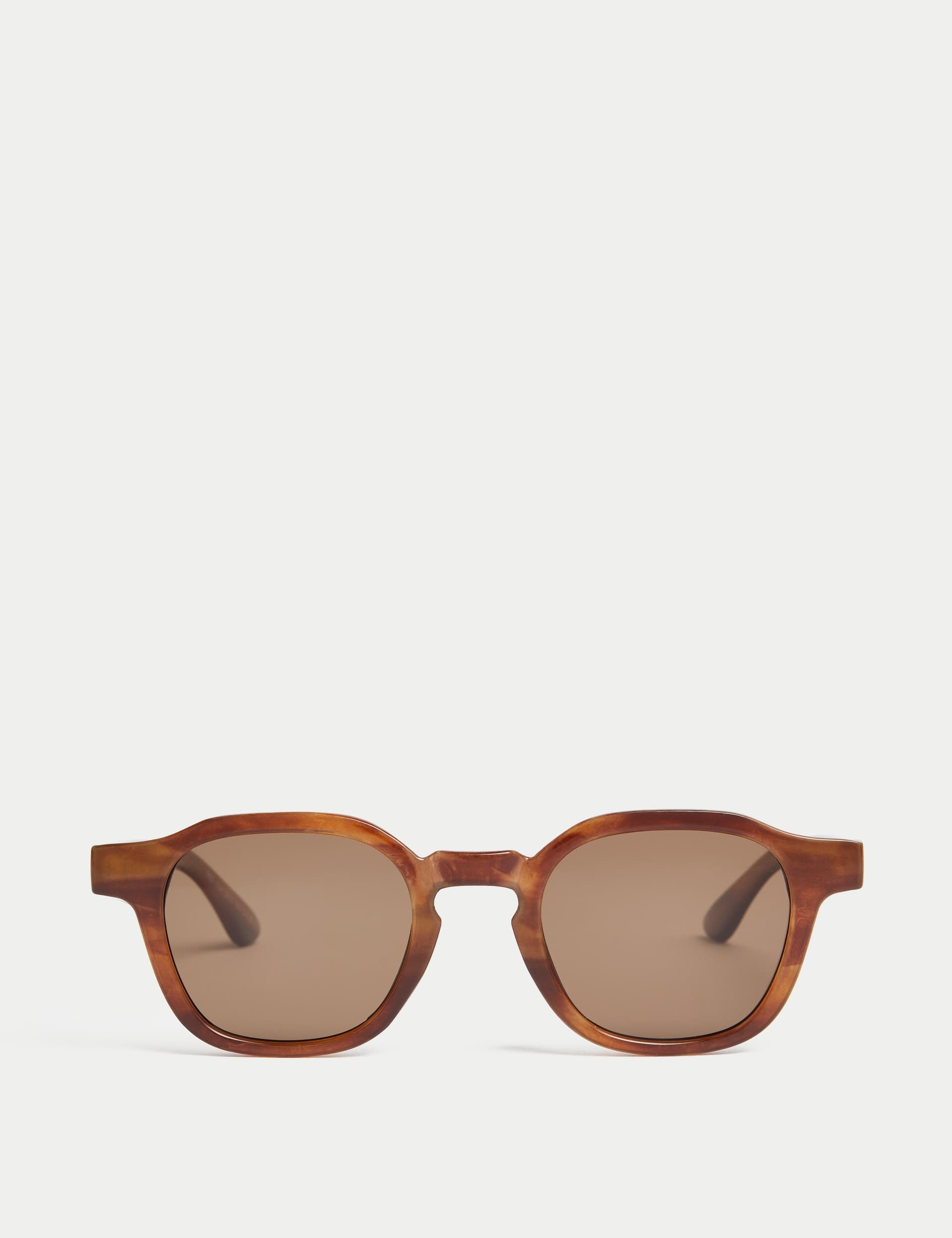 M&S Men's Round Sunglasses - one size - Brown, Brown,Green