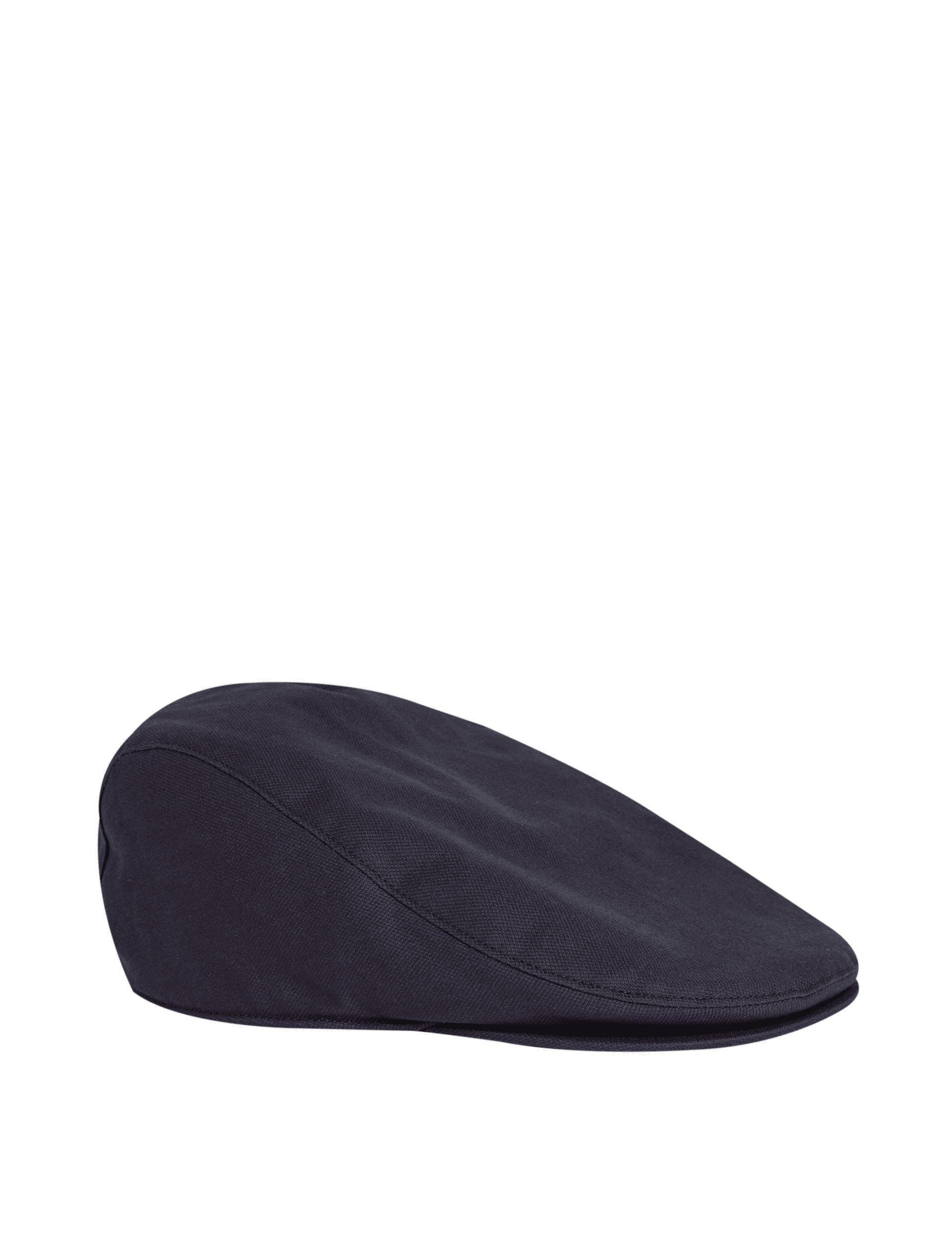 M&S Collection Men's Pure Cotton Textured Flat Cap - L-XL - Navy, Navy