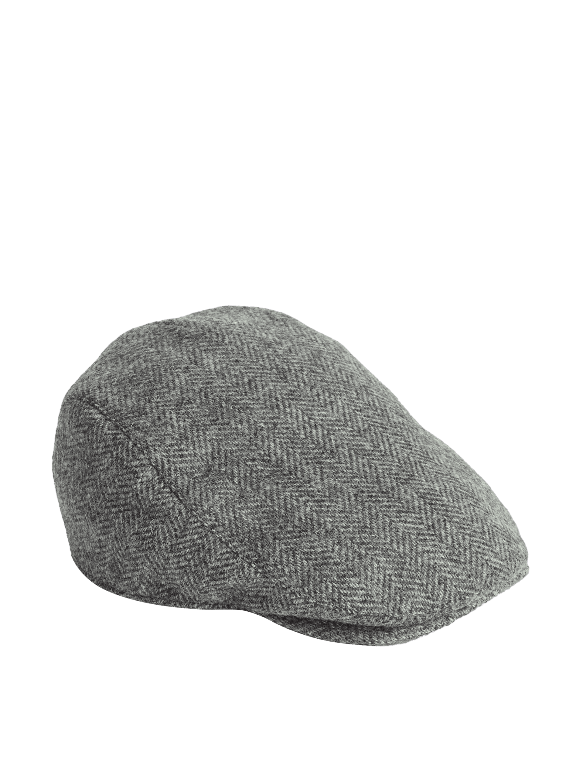 M&S Collection Men's Pure Wool Herringbone Flat Cap with Stormwear - L-XL - Grey Mix, Grey Mix